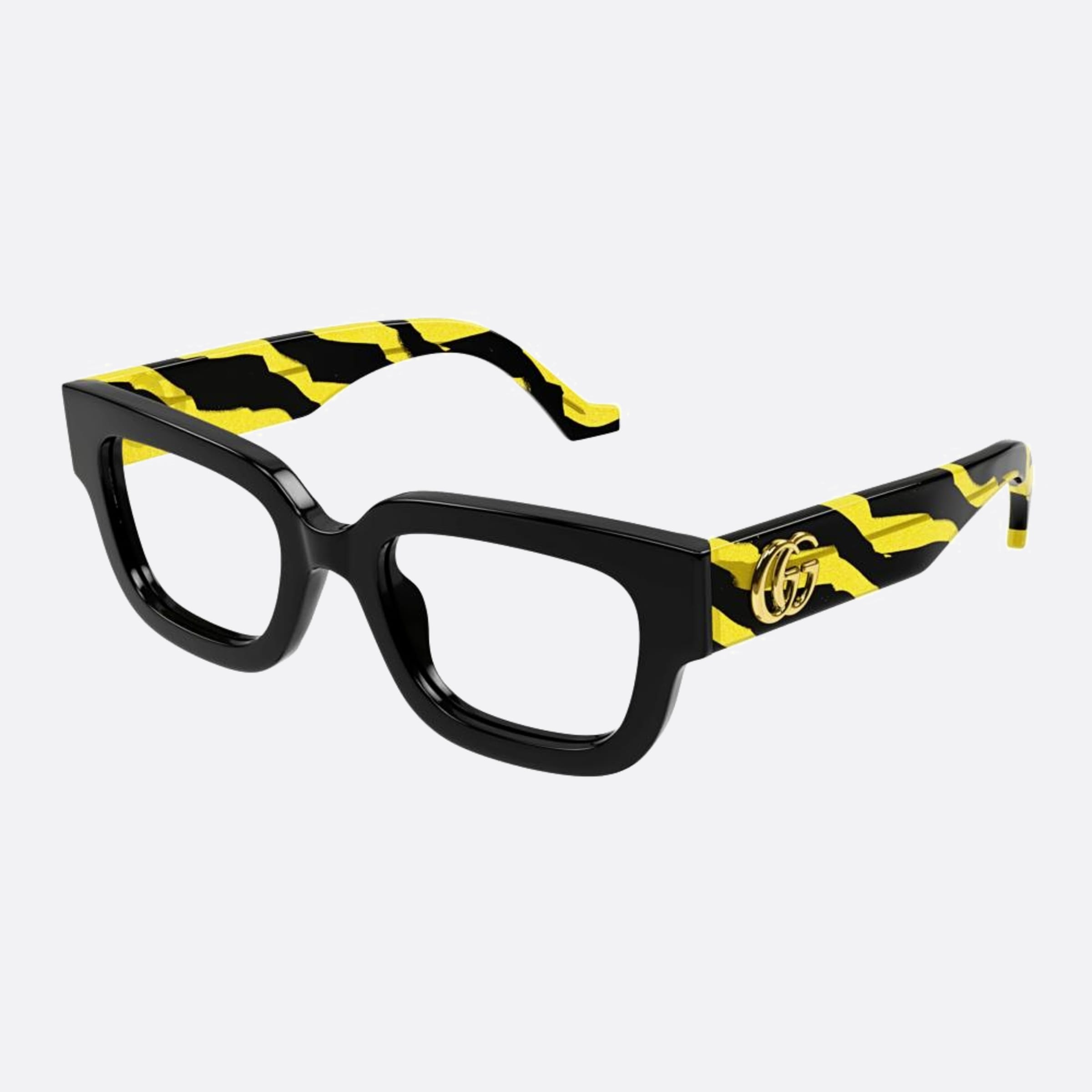 Gucci 52mm Sby Yellow Squared Woman Eyeglasses - Side View