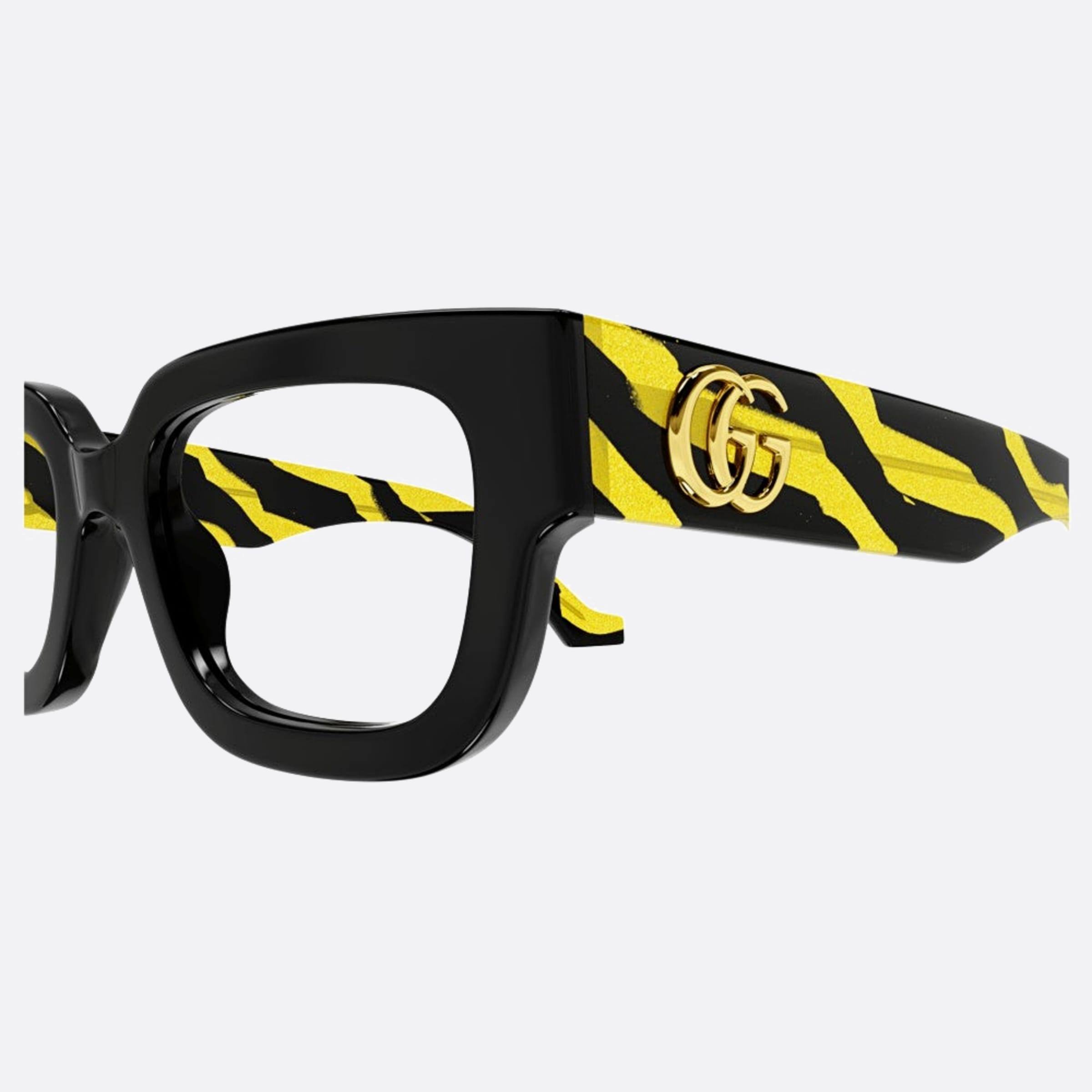 Gucci 52mm Sby Yellow Squared Woman Eyeglasses - Detail View