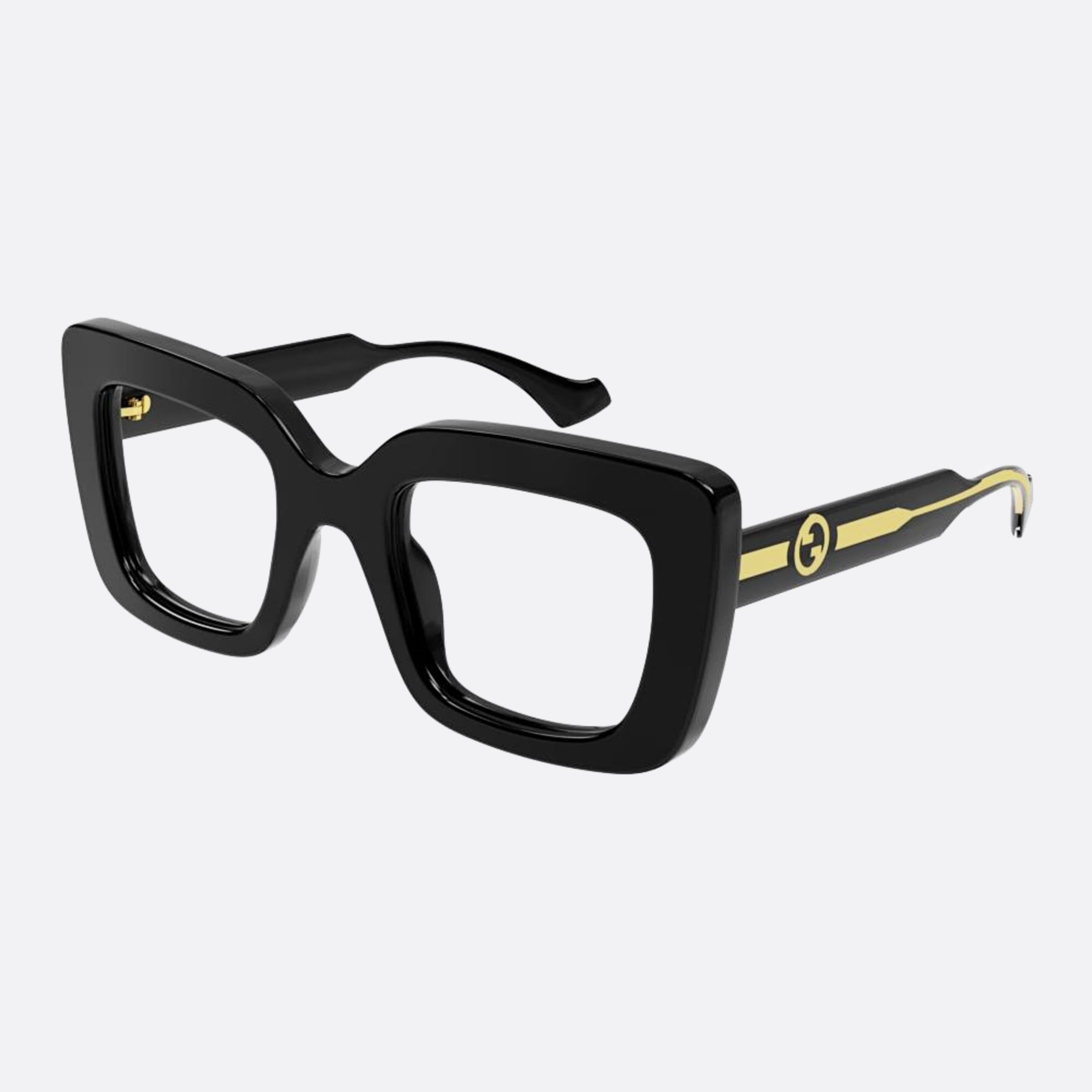 Gucci 49mm Black Squared Woman Eyeglasses - Side View