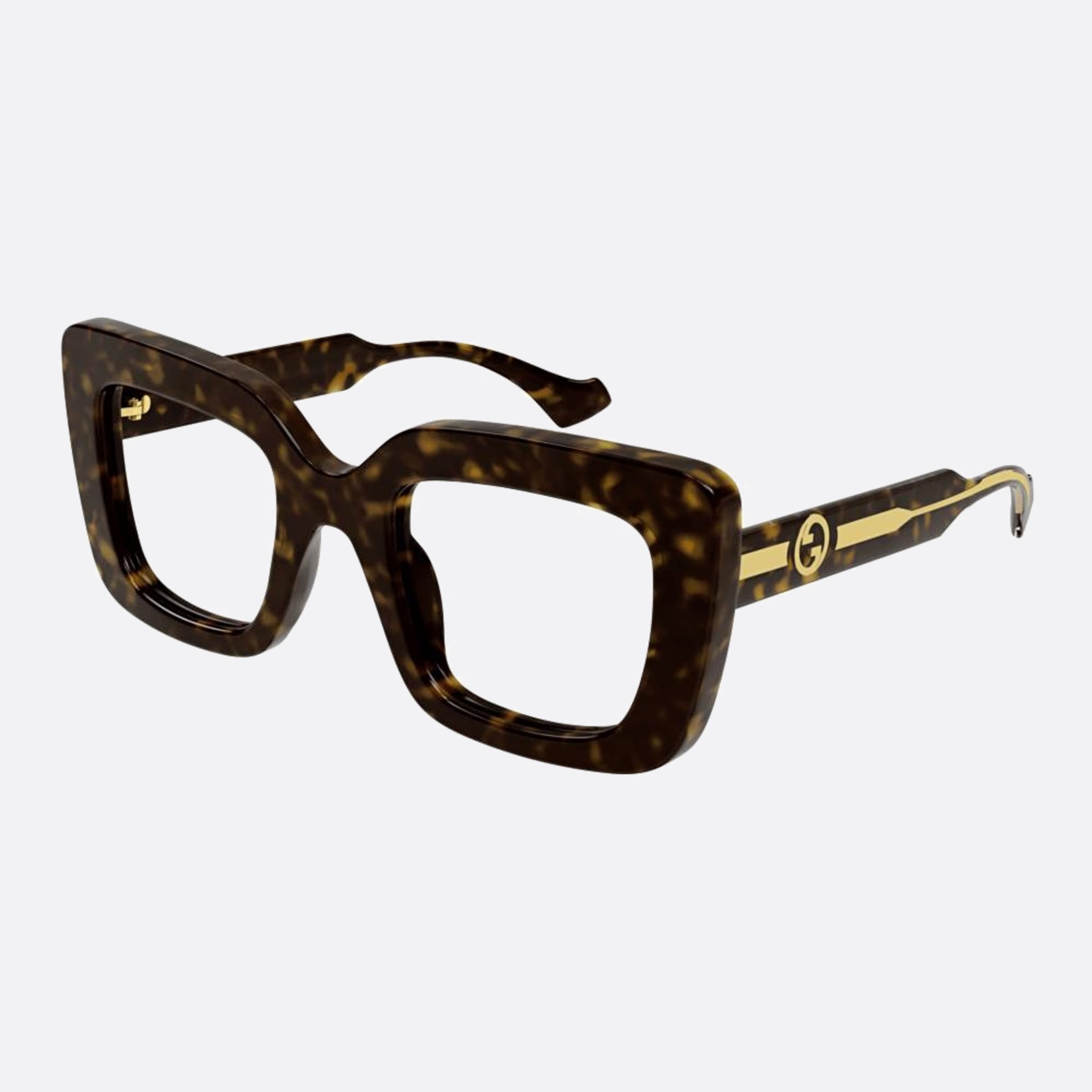 Gucci 49mm Havana Squared Woman Eyeglasses - Side View