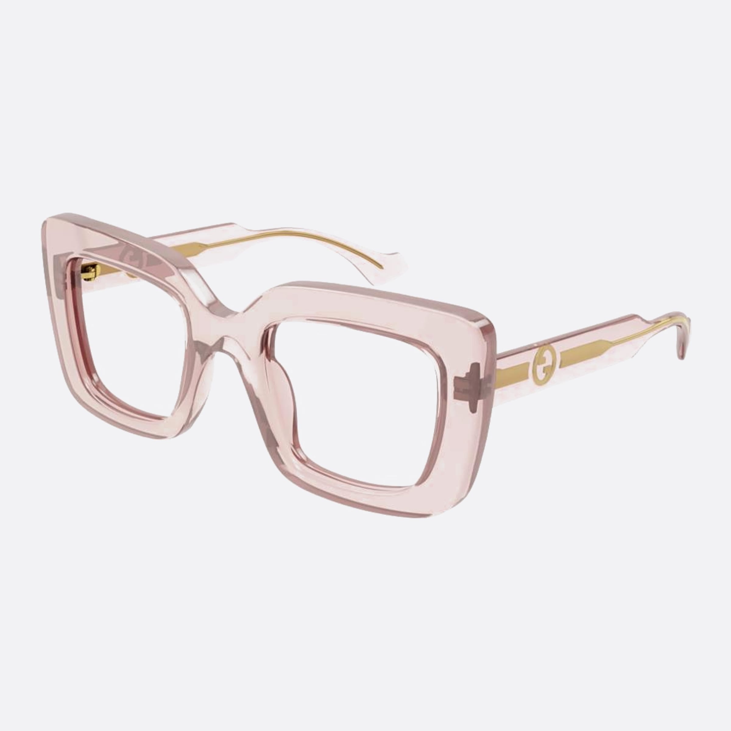 Gucci 49mm Pink Squared Woman Eyeglasses - Side View