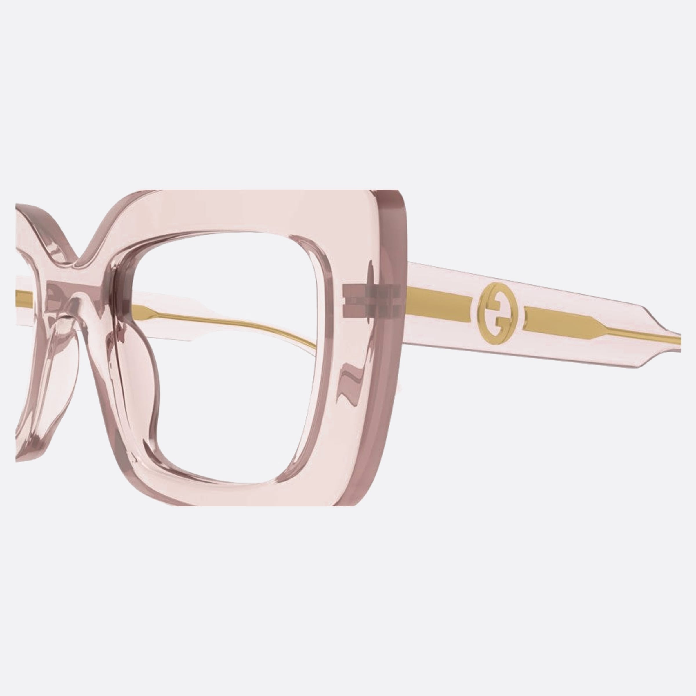Gucci 49mm Pink Squared Woman Eyeglasses - Detail View