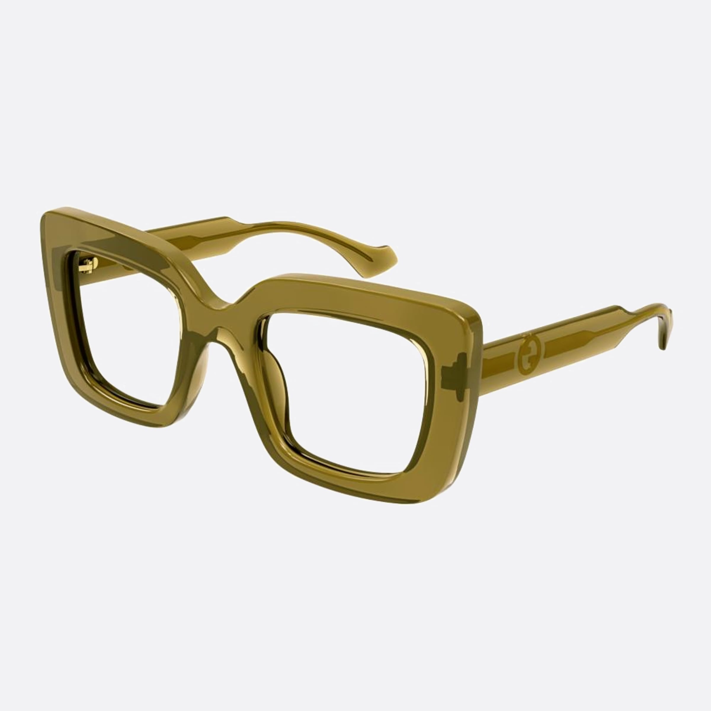 Gucci 49mm Green Squared Woman Eyeglasses - Side View