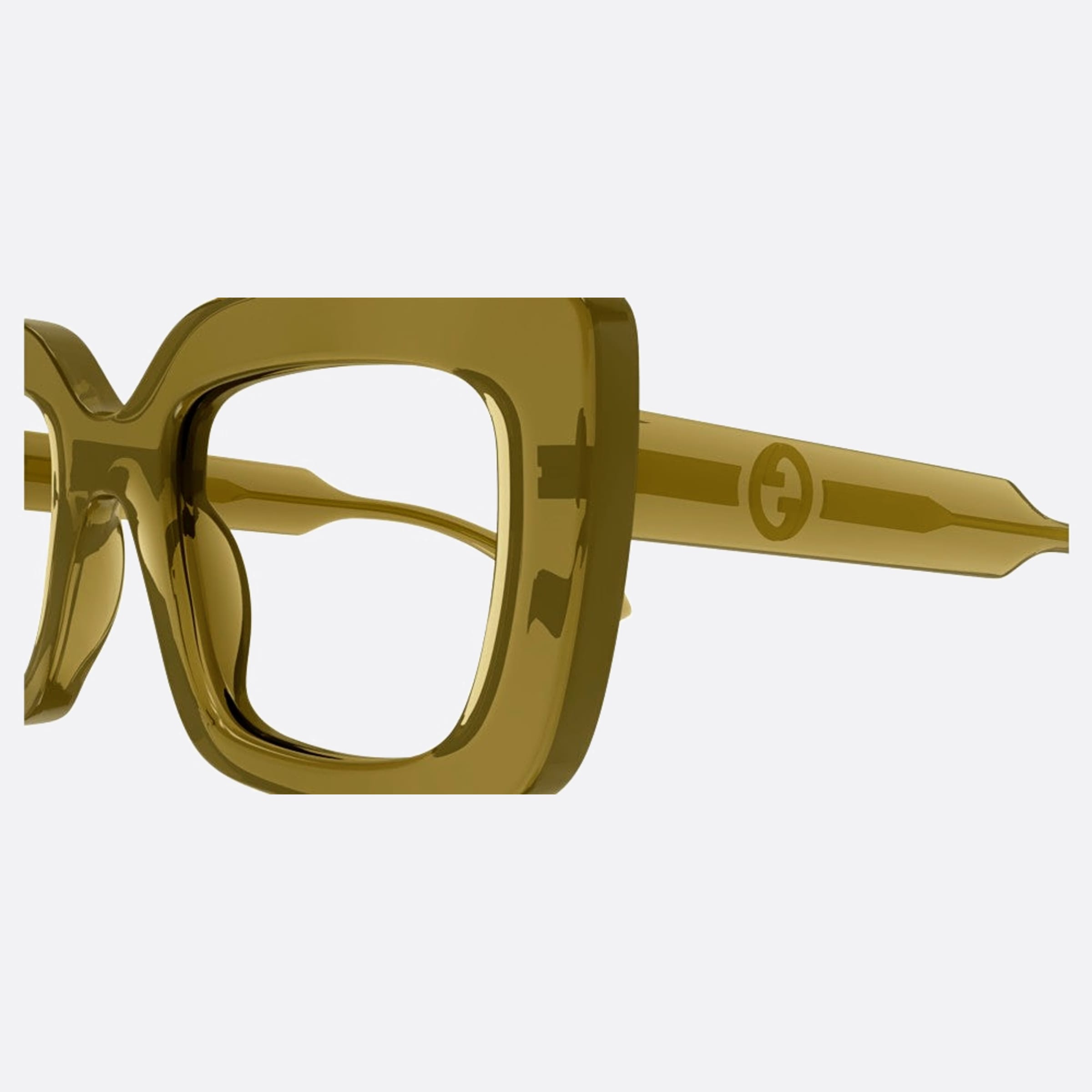 Gucci 49mm Green Squared Woman Eyeglasses - Detail View