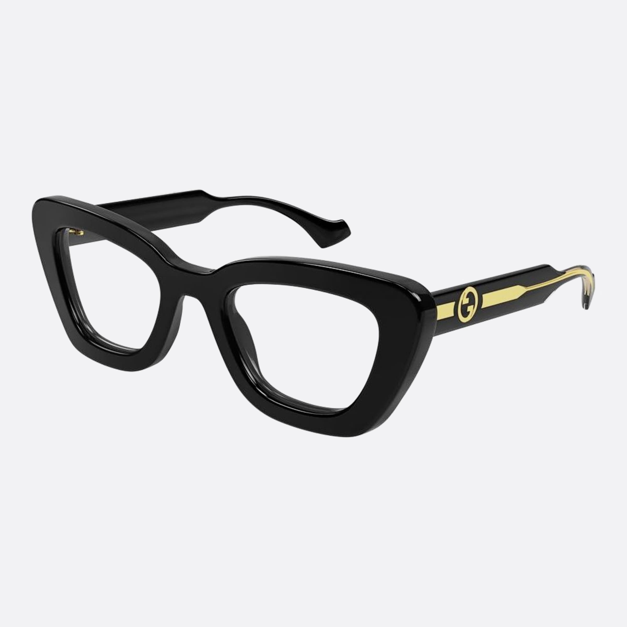 Gucci 50mm Black Cat Eye Woman Eyeglasses - Side View