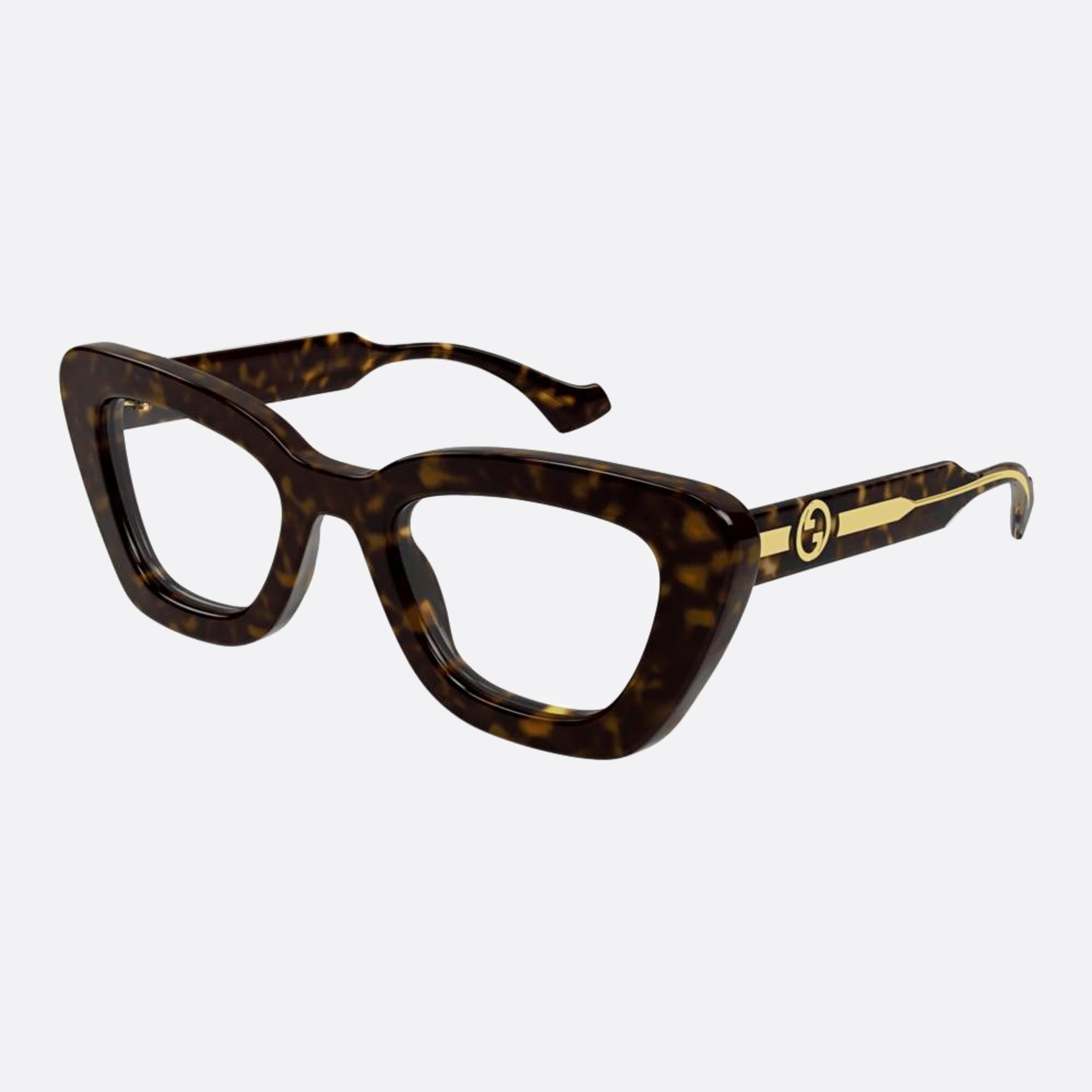 Gucci 50mm Havana Cat Eye Woman Eyeglasses - Side View