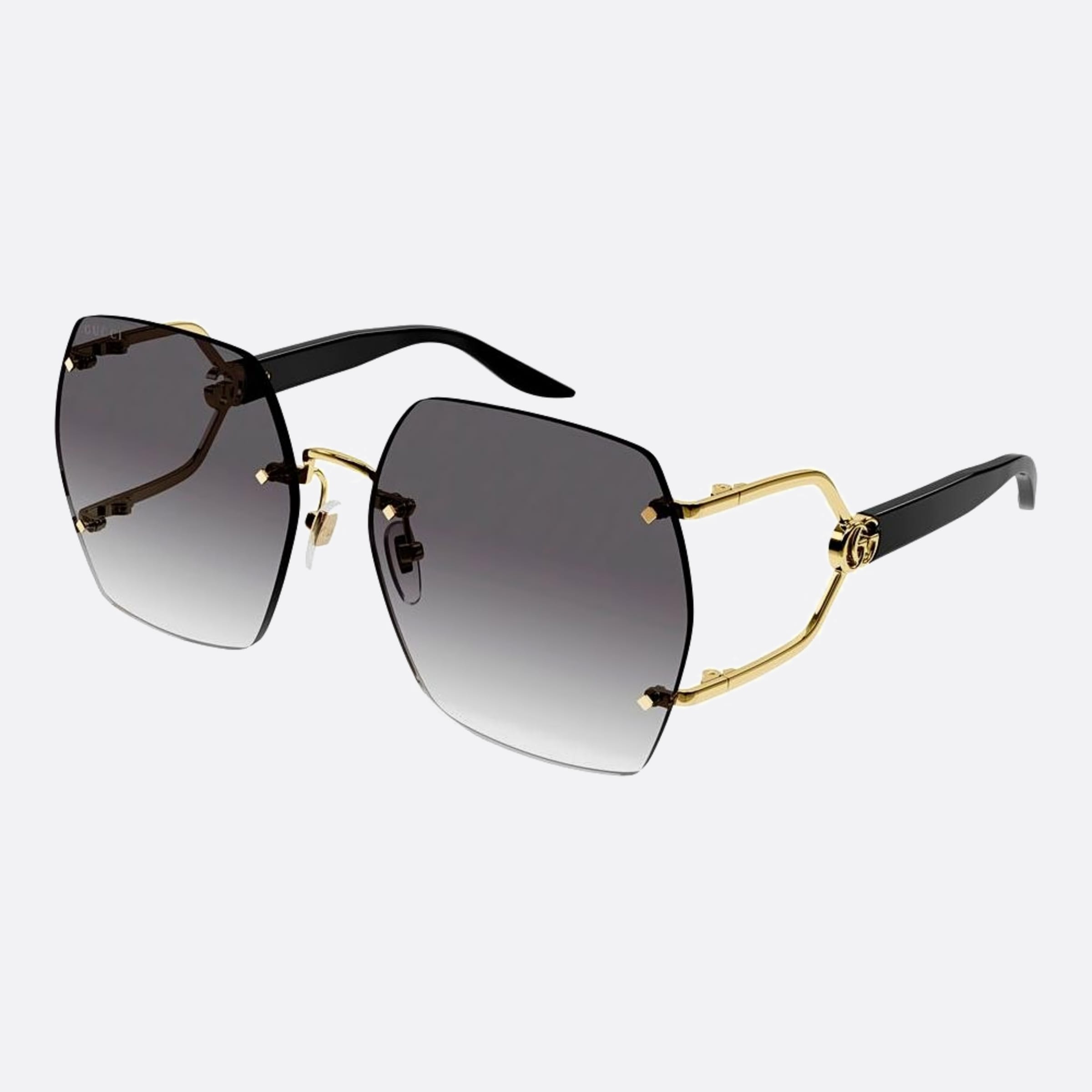Gucci 62mm Black Oversize Woman Sunglasses - Side View