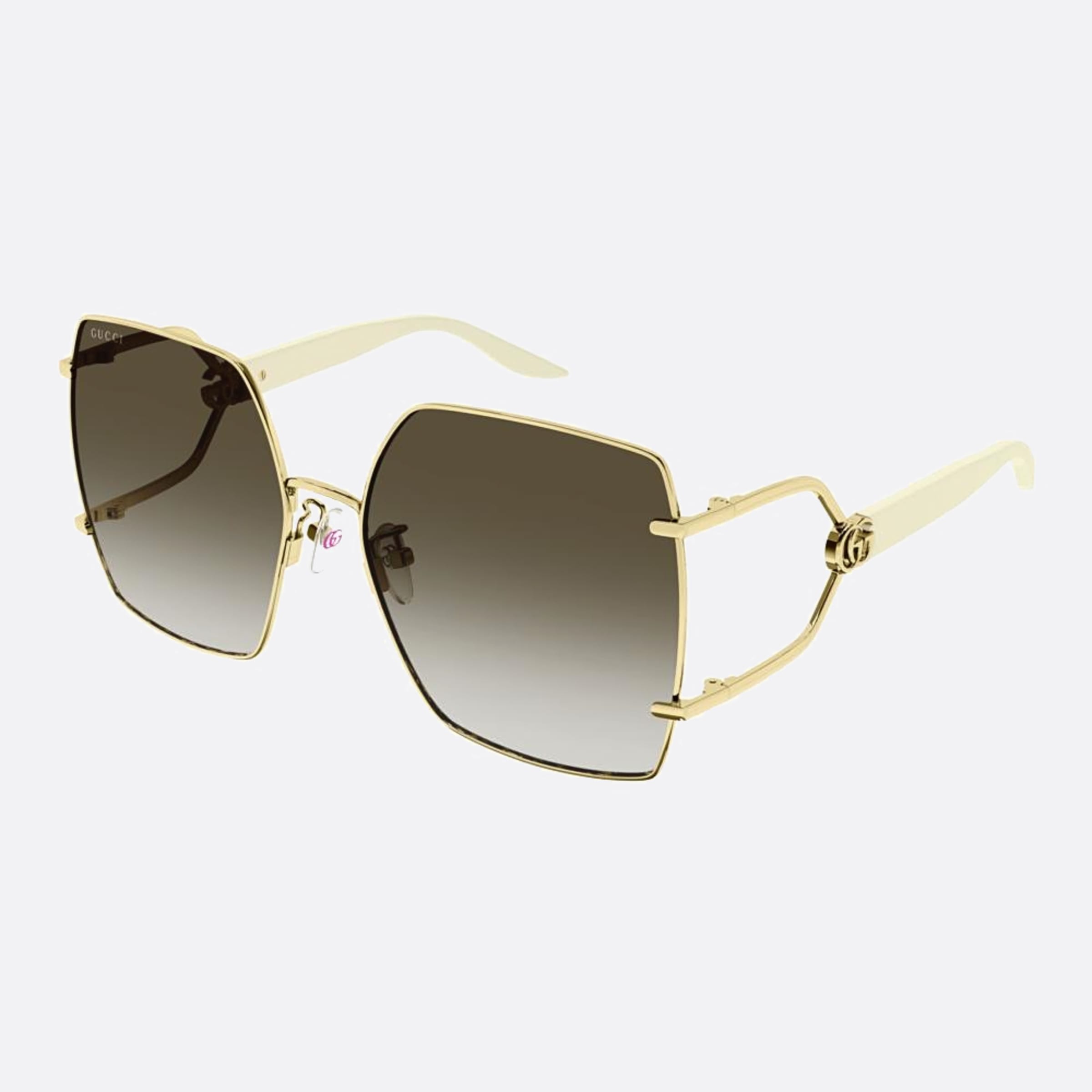 Gucci 62mm Gold Oversize Woman Sunglasses - Side View