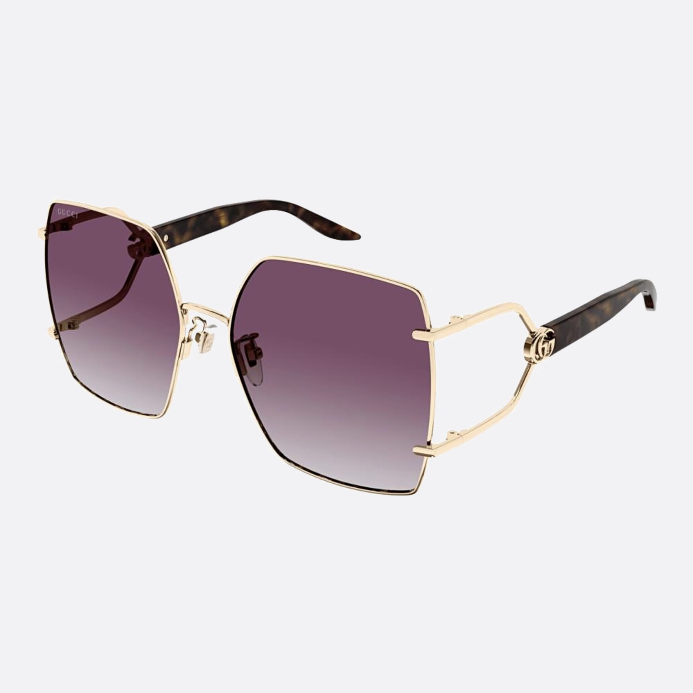 Gucci 61mm Gg1564sa Gold Oversize Woman Sunglasses - Side View