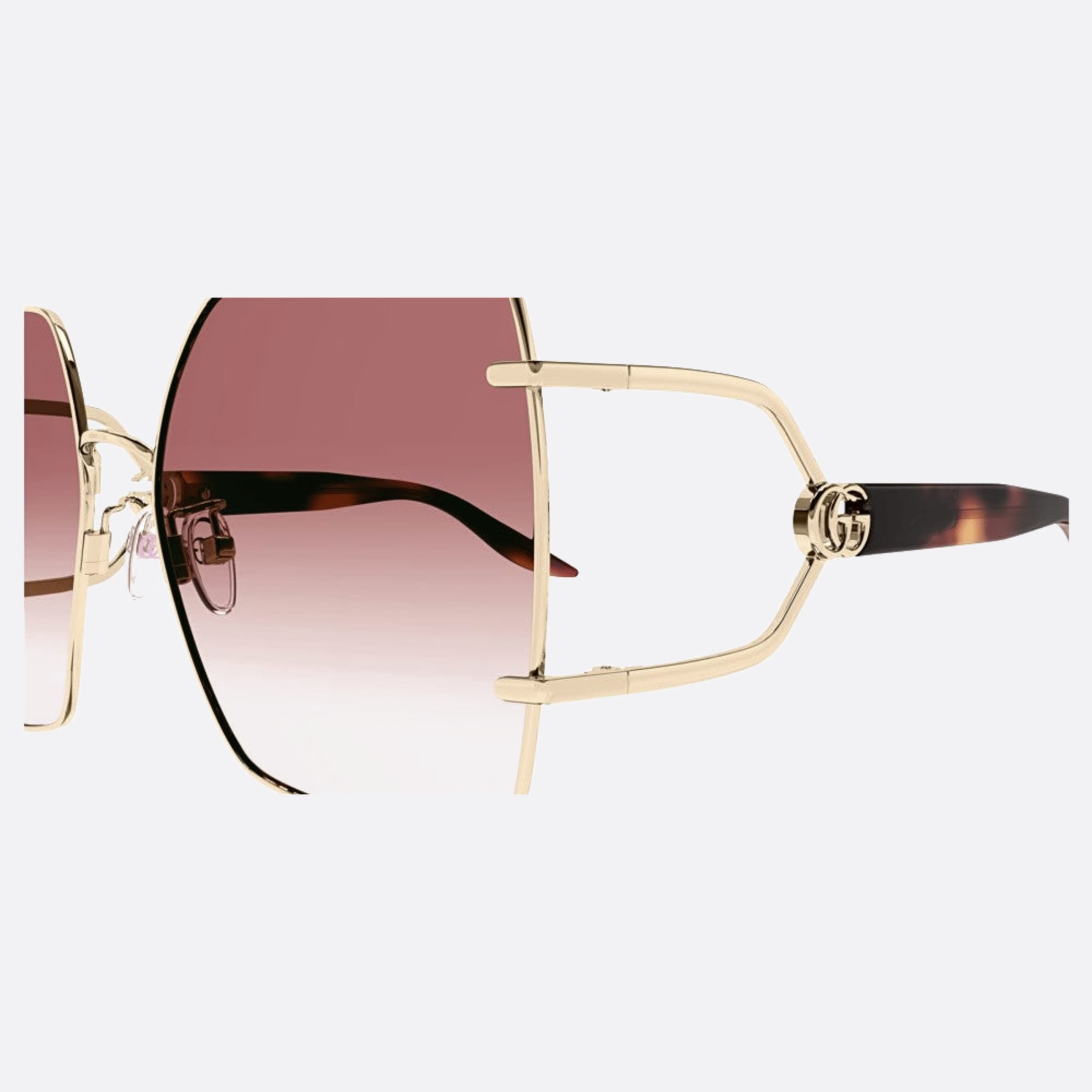 Gucci 61mm Gg1564sa Gre Gold Oversize Woman Sunglasses - Lifestyle Shot