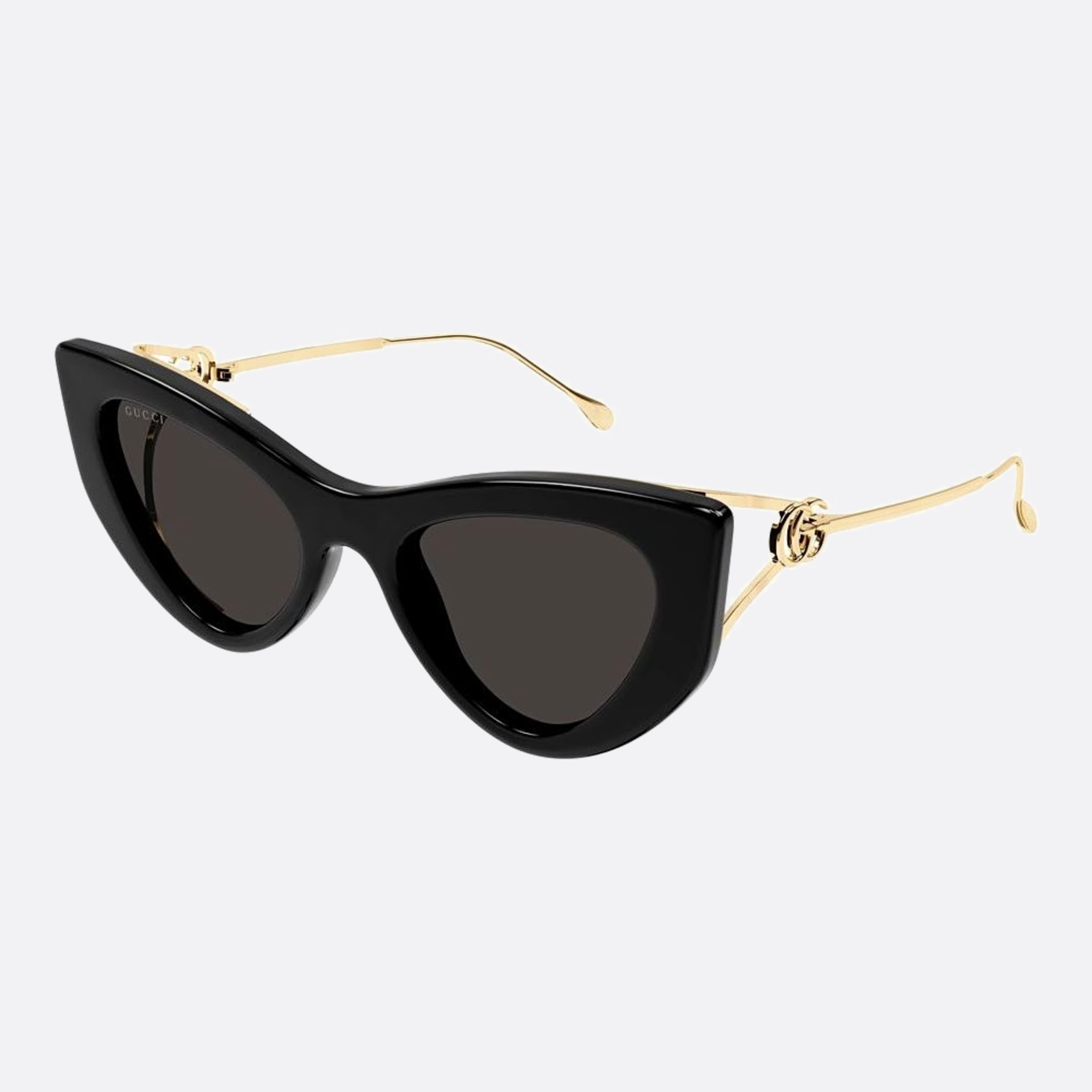 Gucci 52mm Gold Cat Eye Woman Sunglasses - Side View