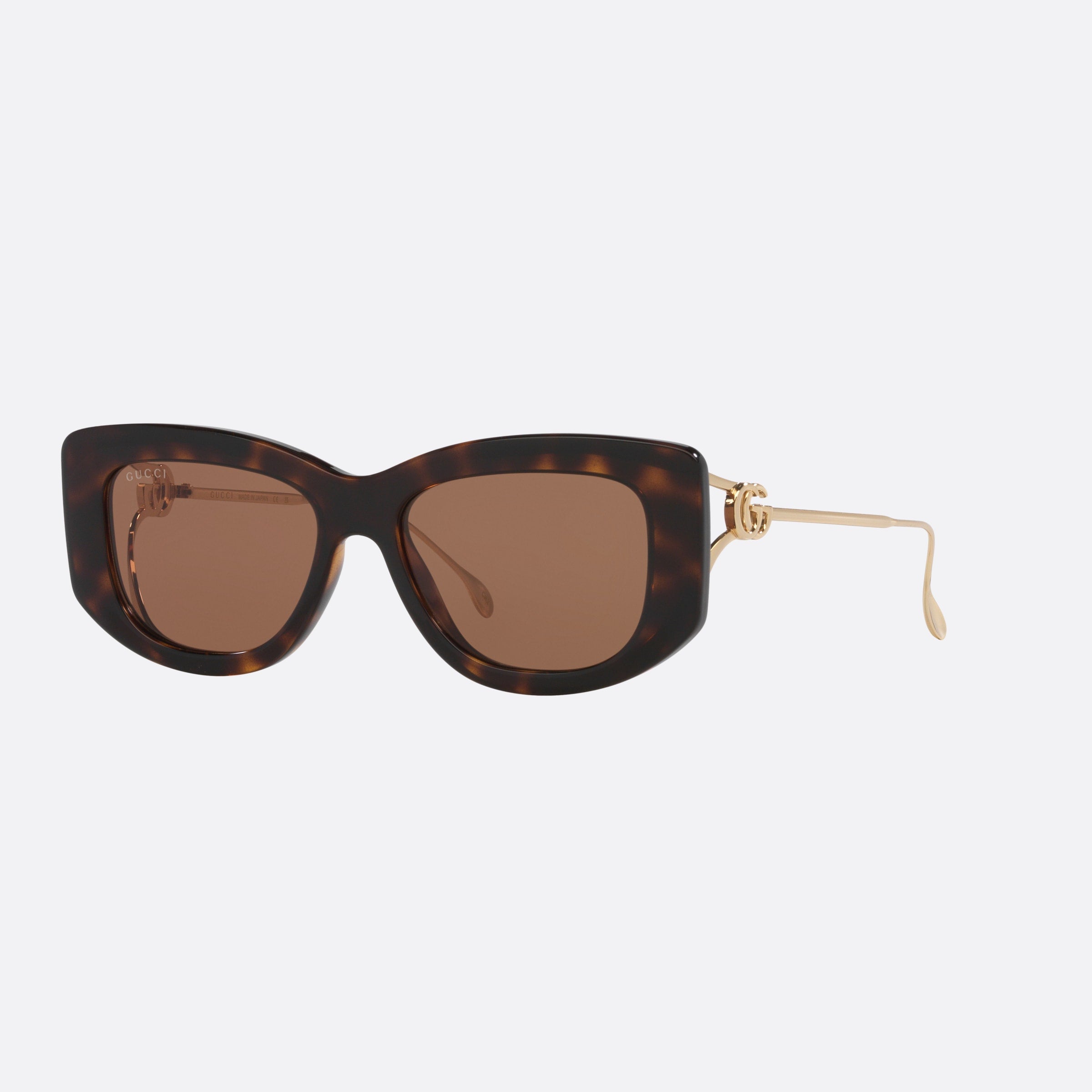 Gucci 55mm Bre Tortoise Rectangle Woman Sunglasses - Main View