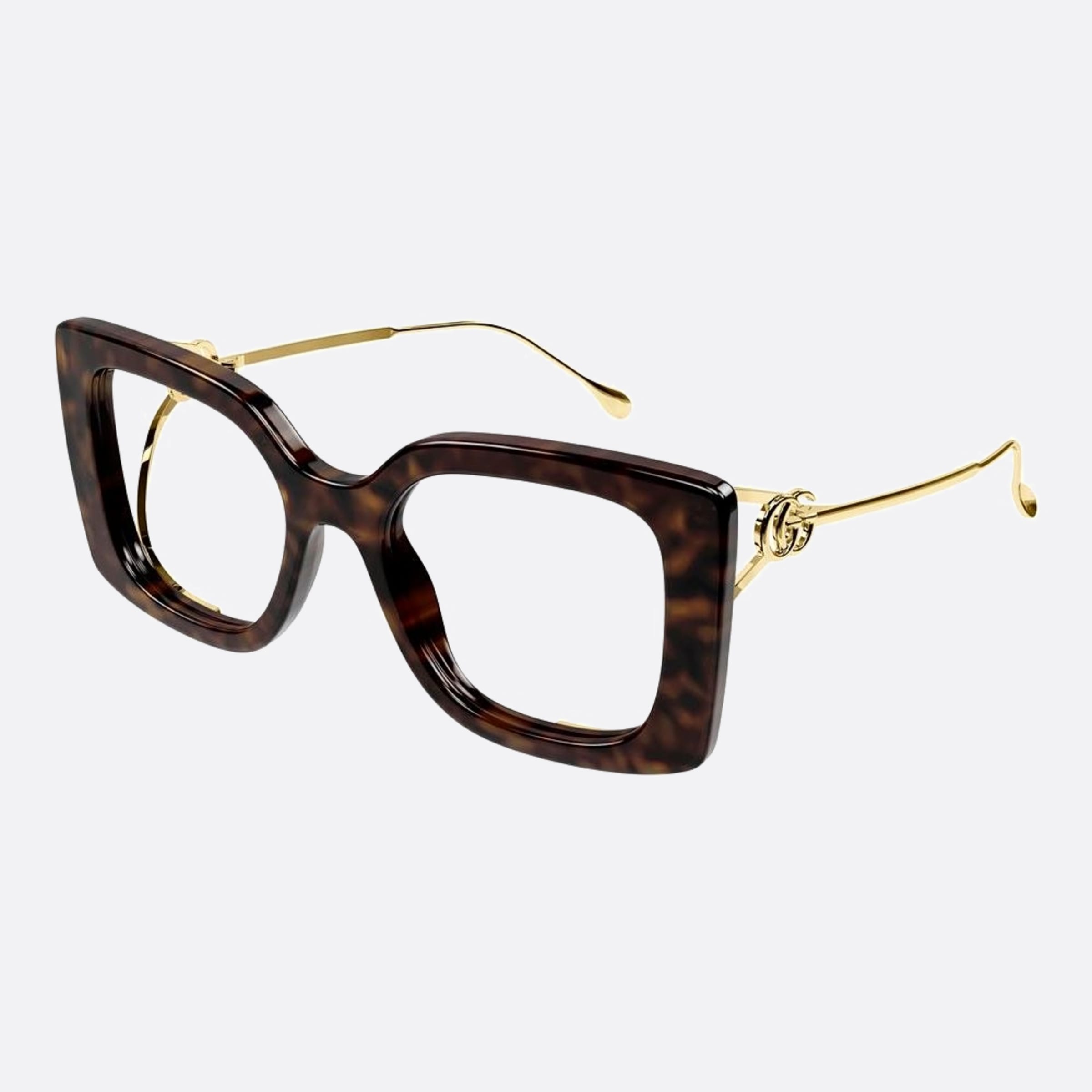 Gucci 52mm Havana Butterfly Woman Eyeglasses - Side View