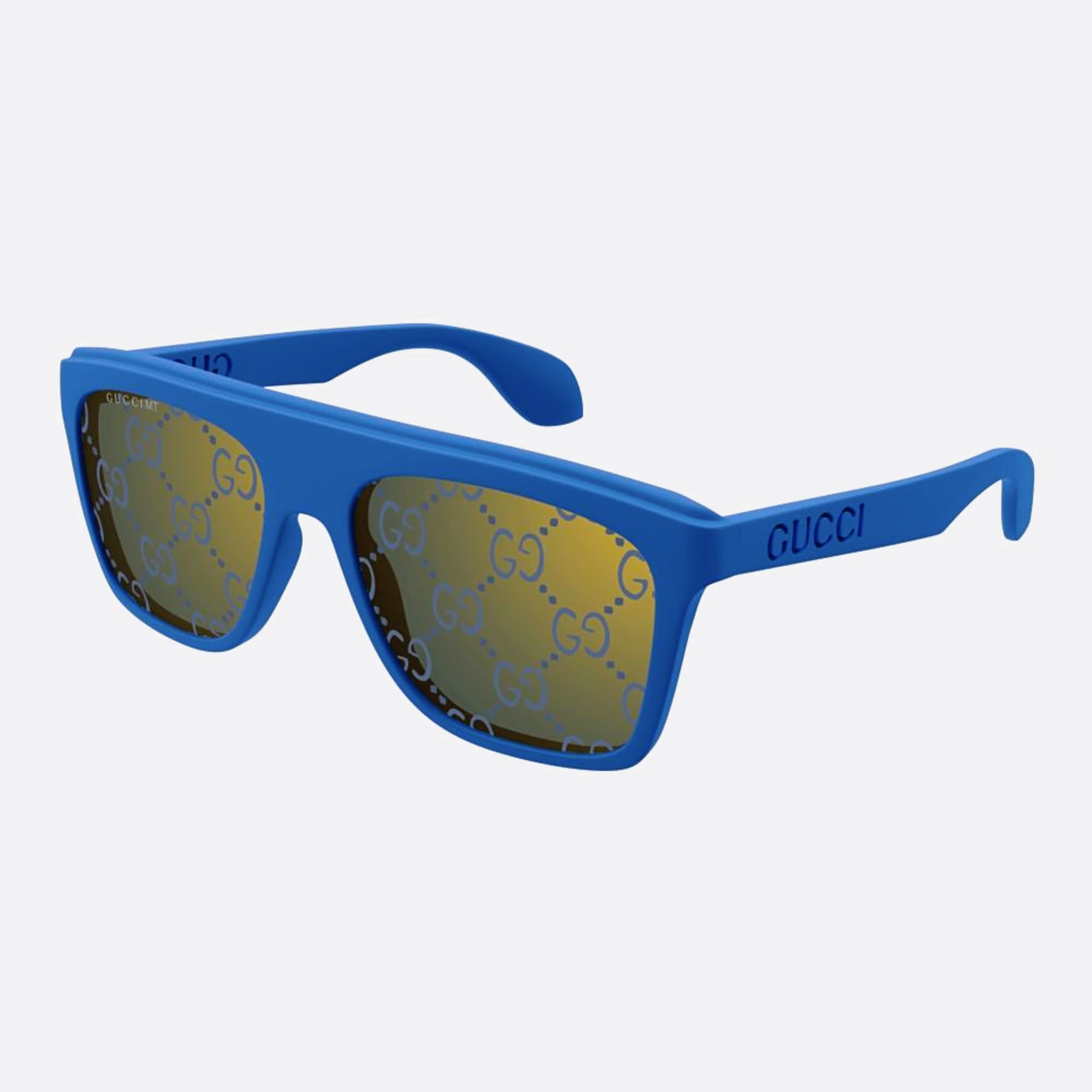 Gucci 57mm Bgb Blue Squared Man Sunglasses - Side View