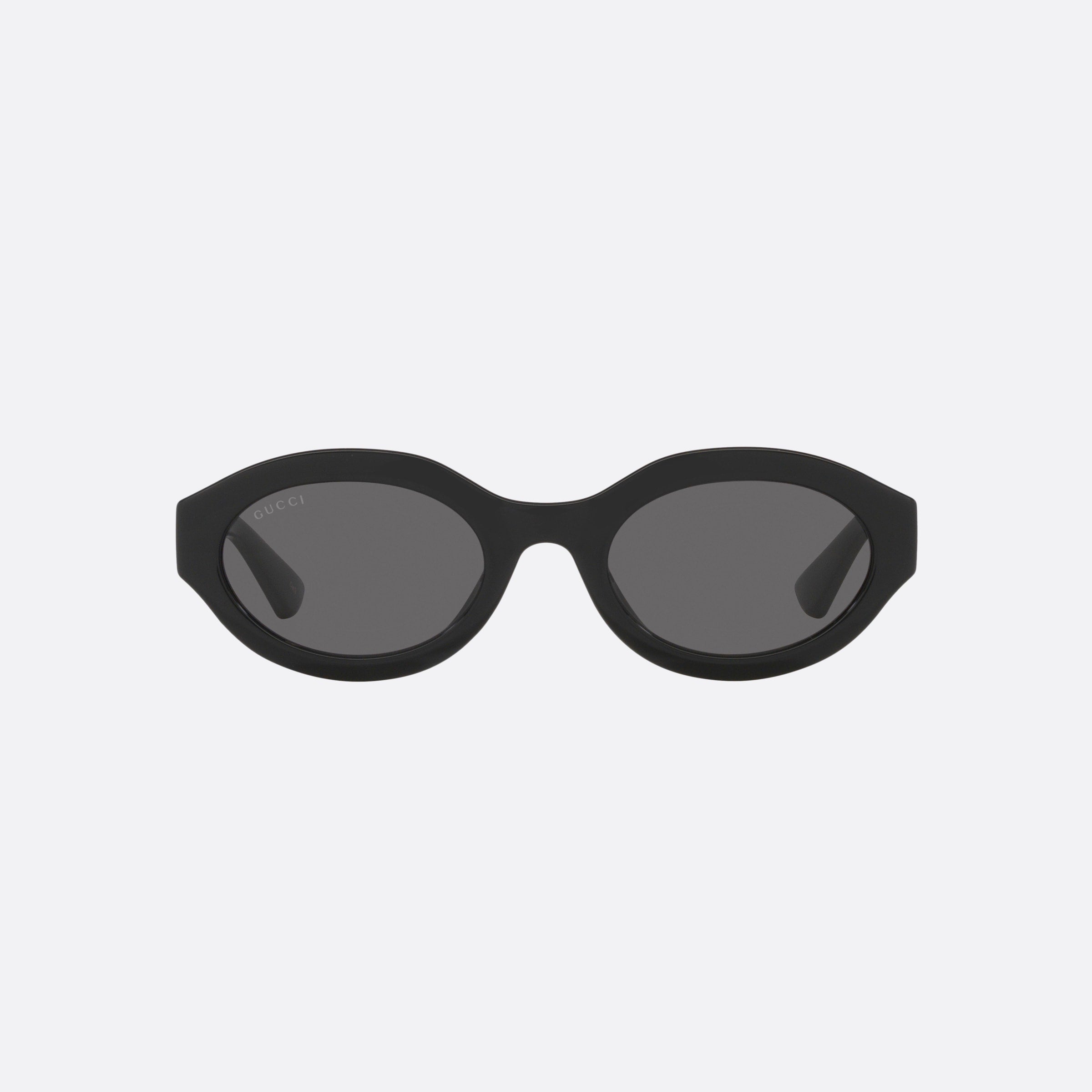 Gucci 53mm Black Rectangle Woman Sunglasses - Side View