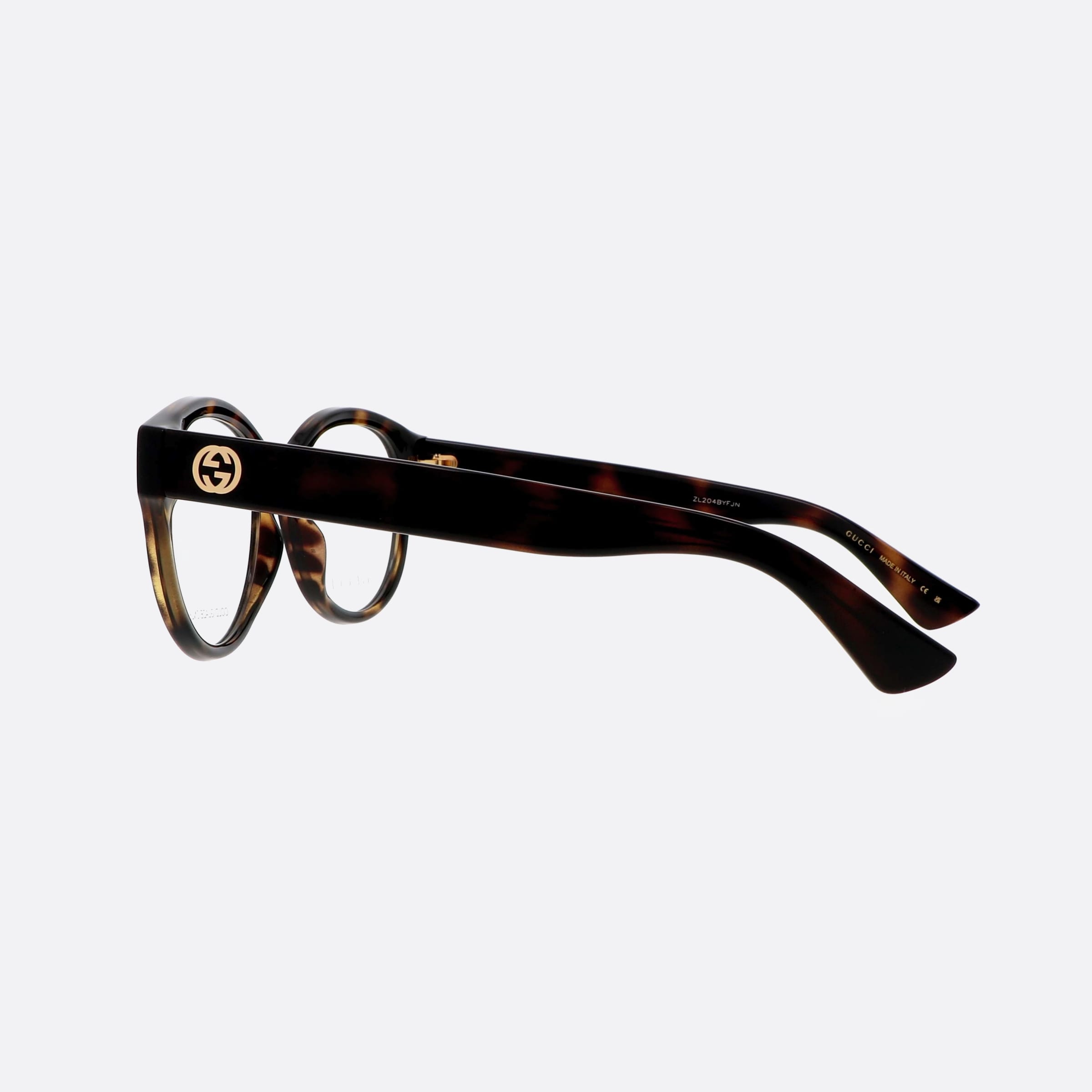 Gucci 53mm Havana Round Woman Eyeglasses - Detail View