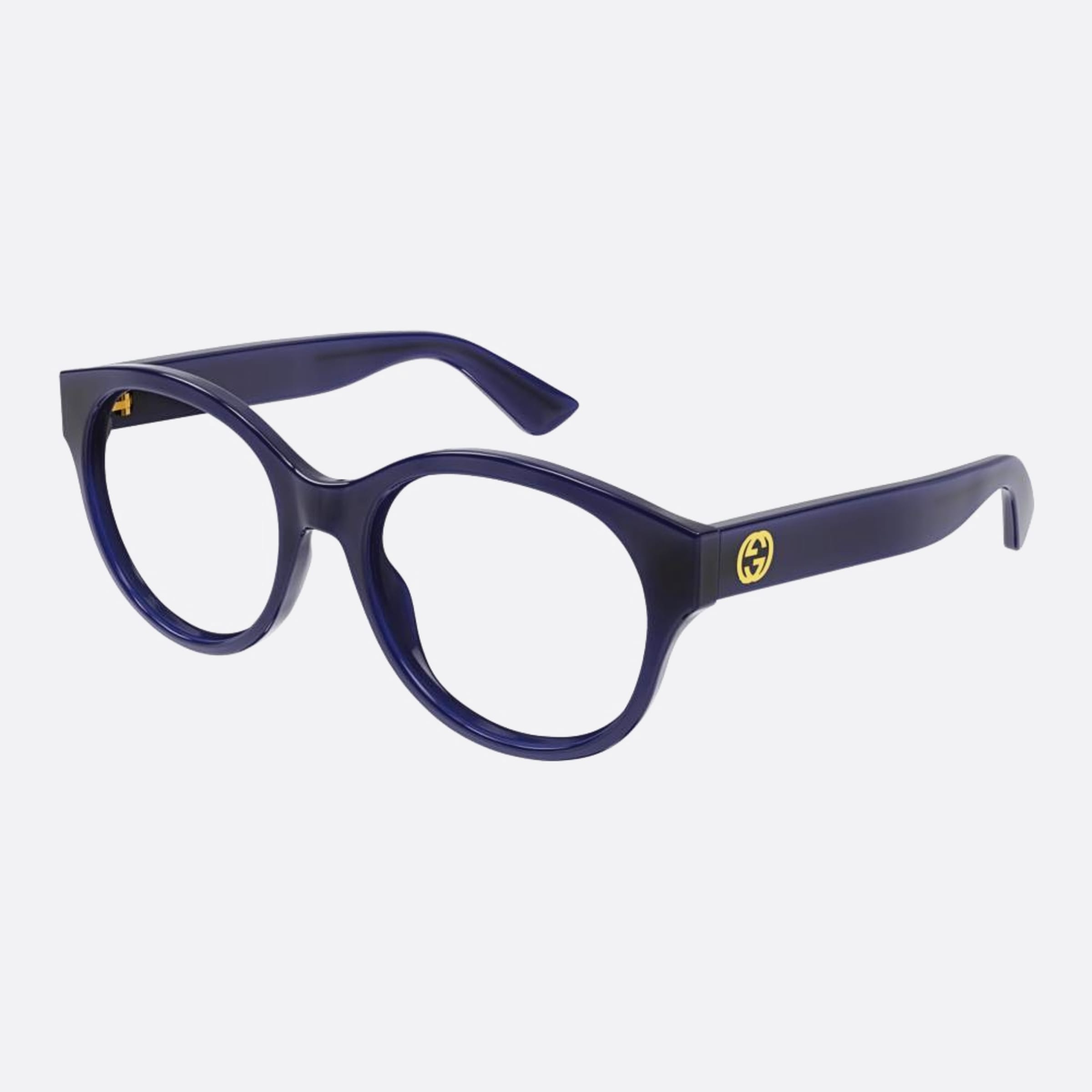 Gucci 53mm Bgt Violet Round Woman Eyeglasses - Side View