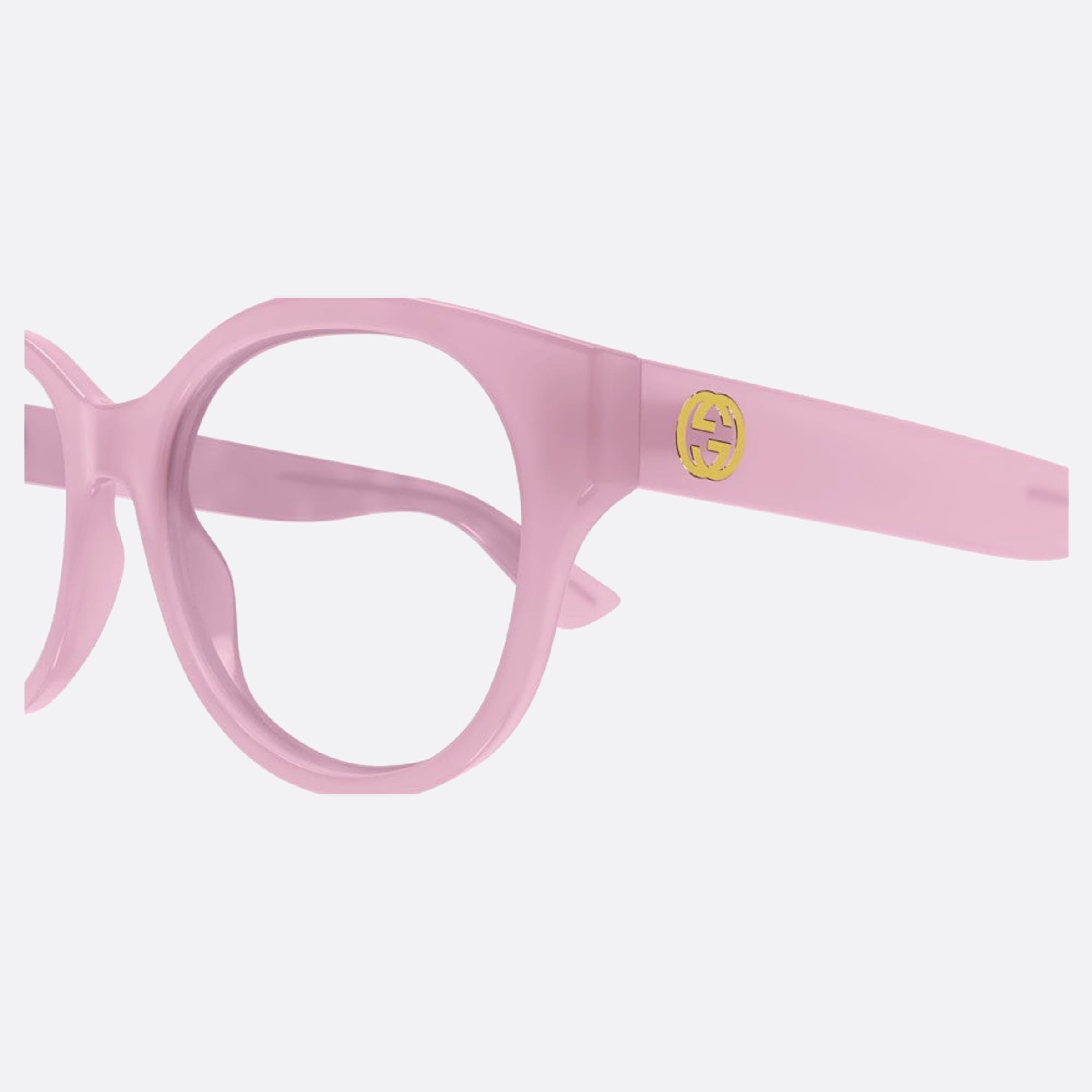 Gucci 53mm Pink Round Woman Eyeglasses - Detail View