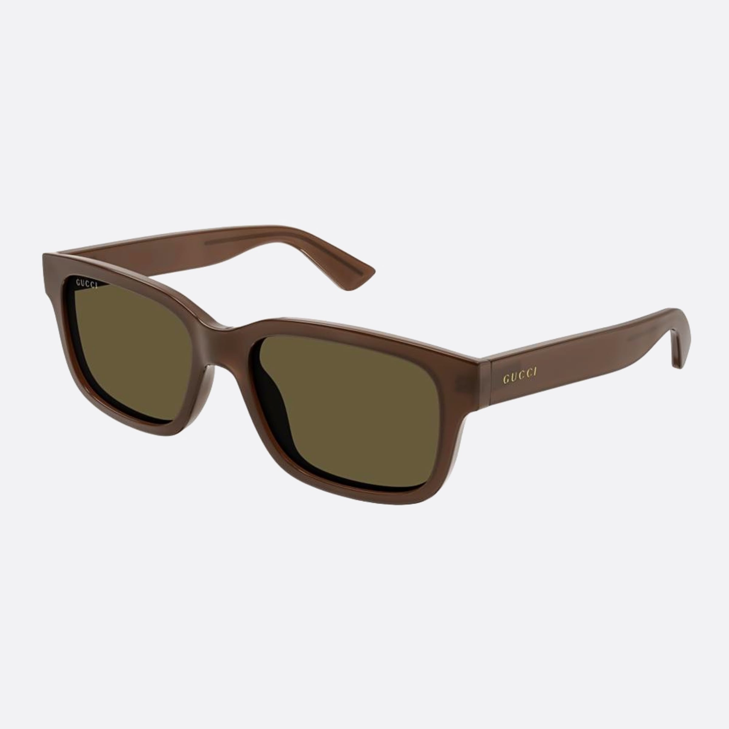 Gucci 56mm Brb Brown Squared Man Sunglasses - Side View