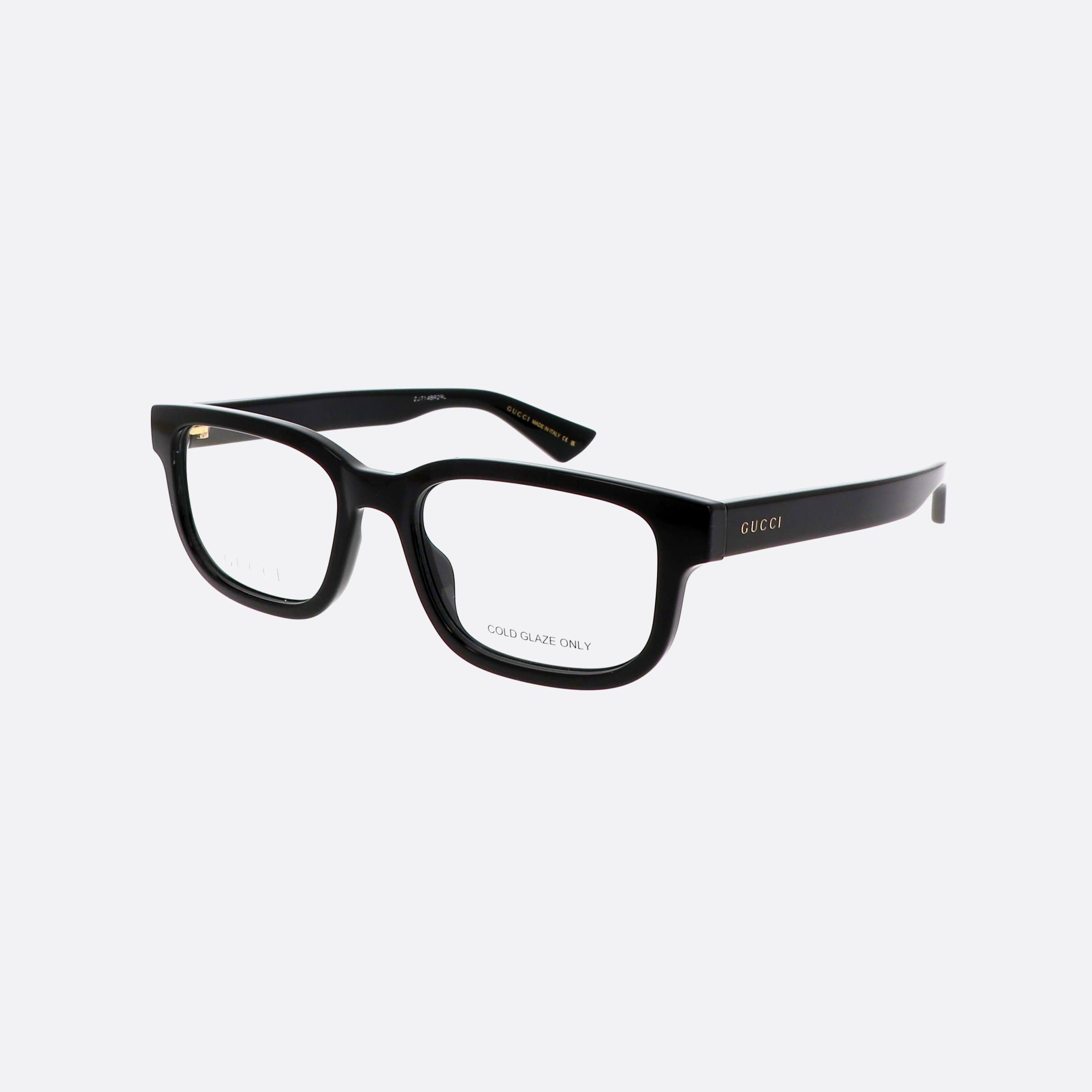 Gucci 53mm Black Rectangle Men Eyeglasses - Main View