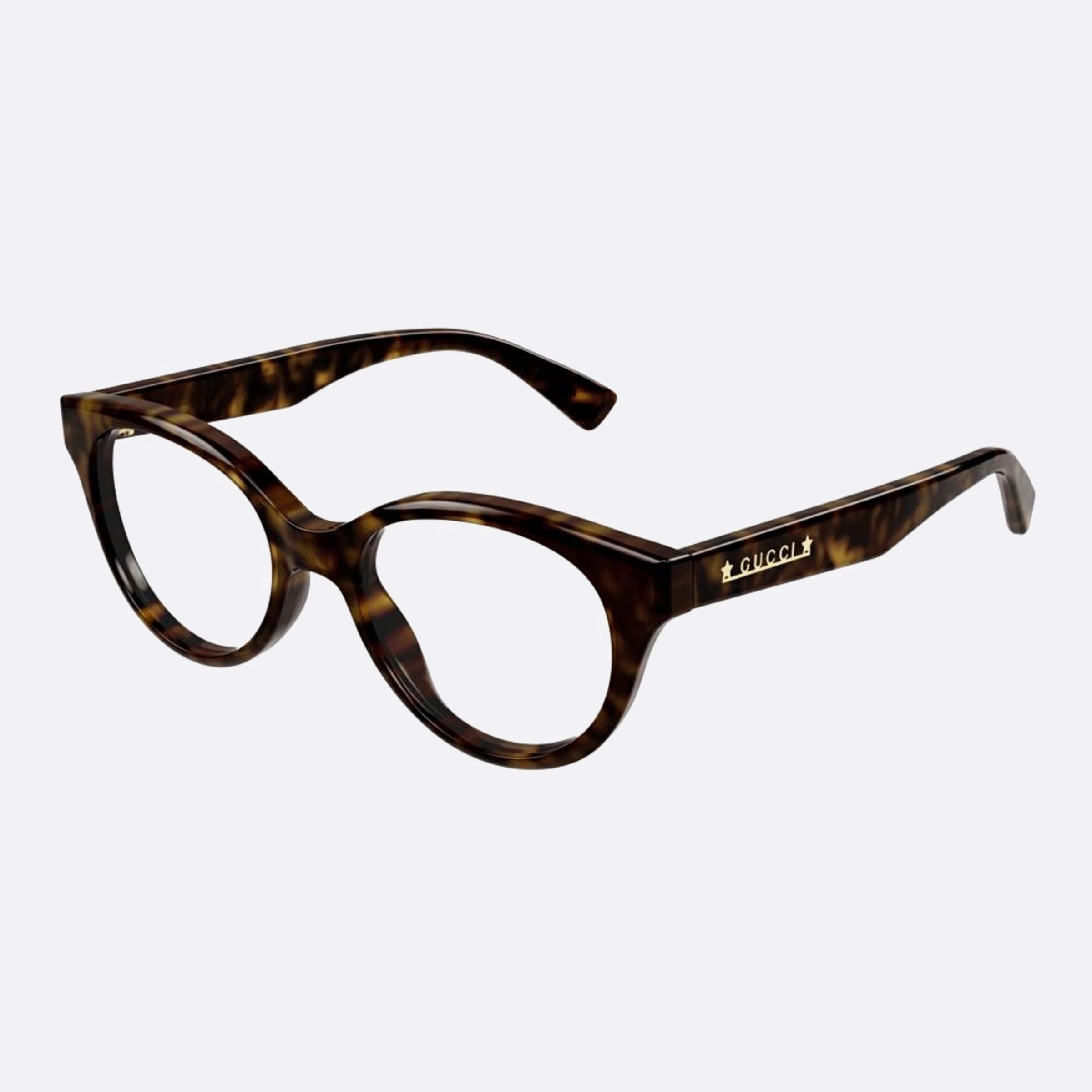 Gucci 48mm Havana Round Women Eyeglasses - Side View