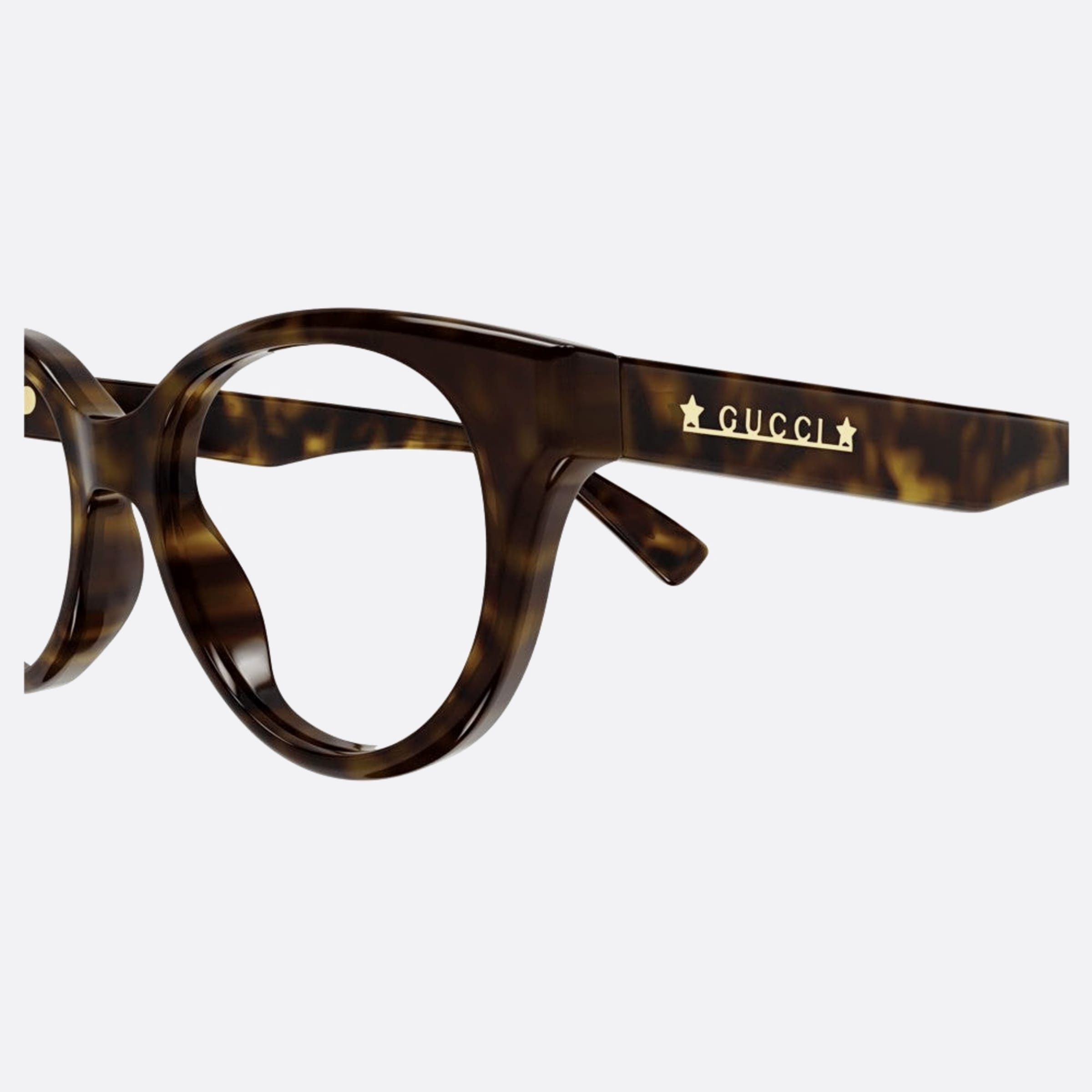 Gucci 48mm Havana Round Women Eyeglasses - Detail View