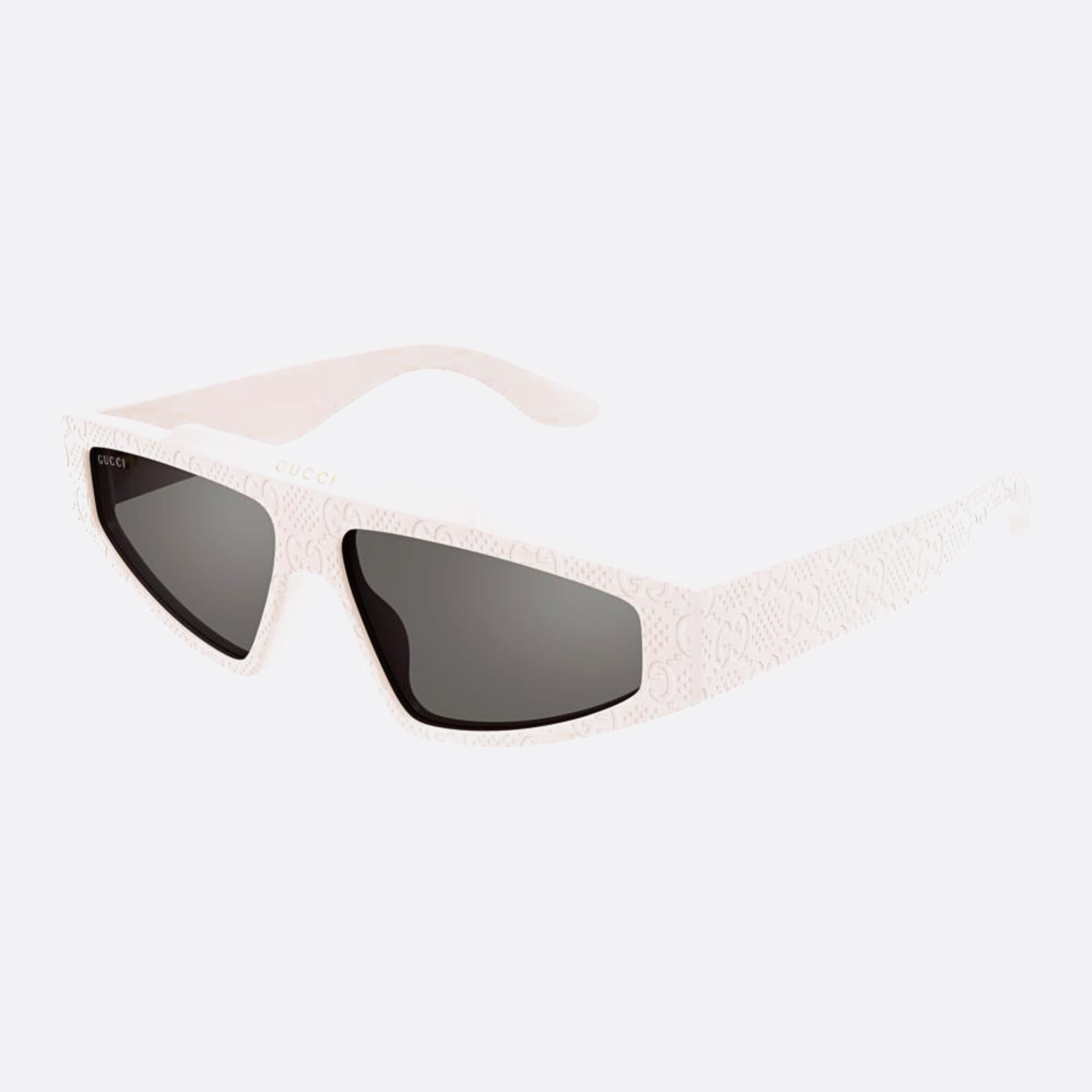 Gucci 58mm White Squared Man Sunglasses - Side View