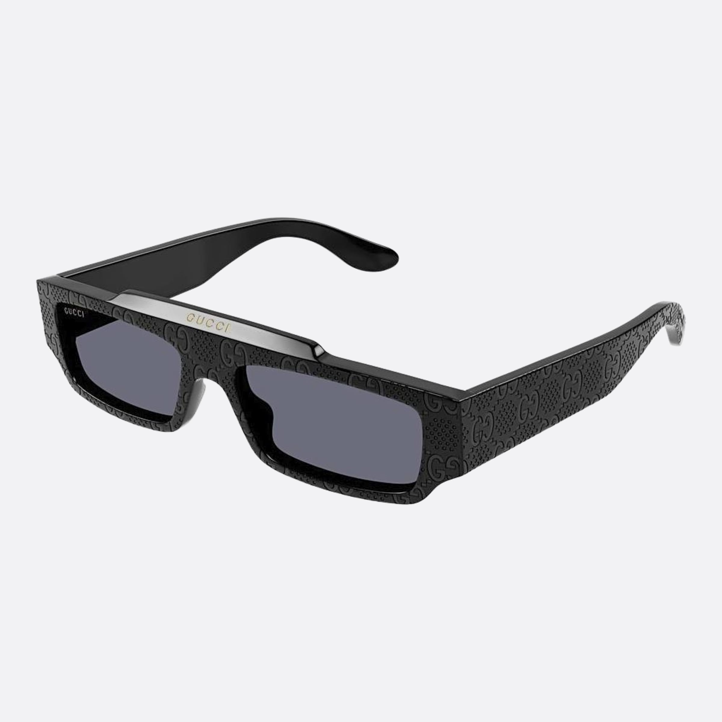 Gucci 55mm Black Squared Man Sunglasses - Side View