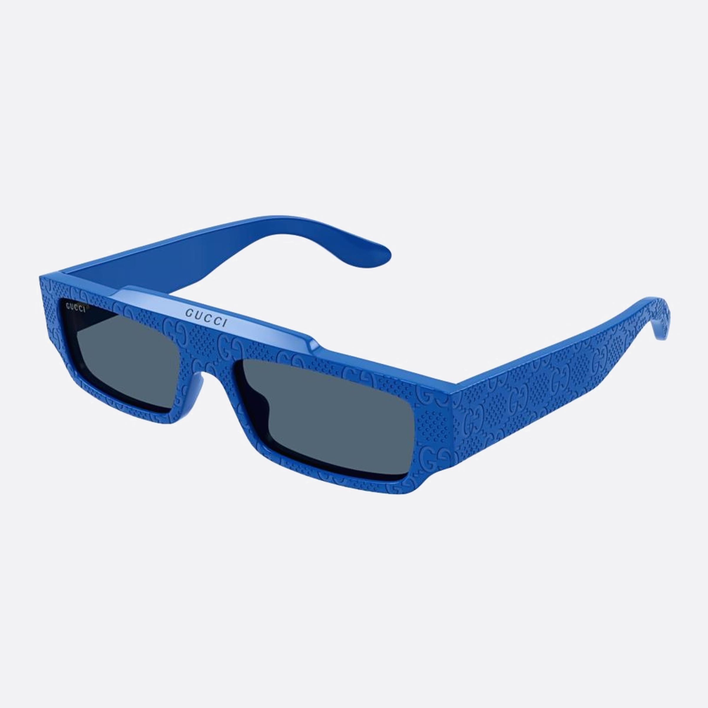Gucci 55mm Bbl Blue Squared Man Sunglasses - Side View