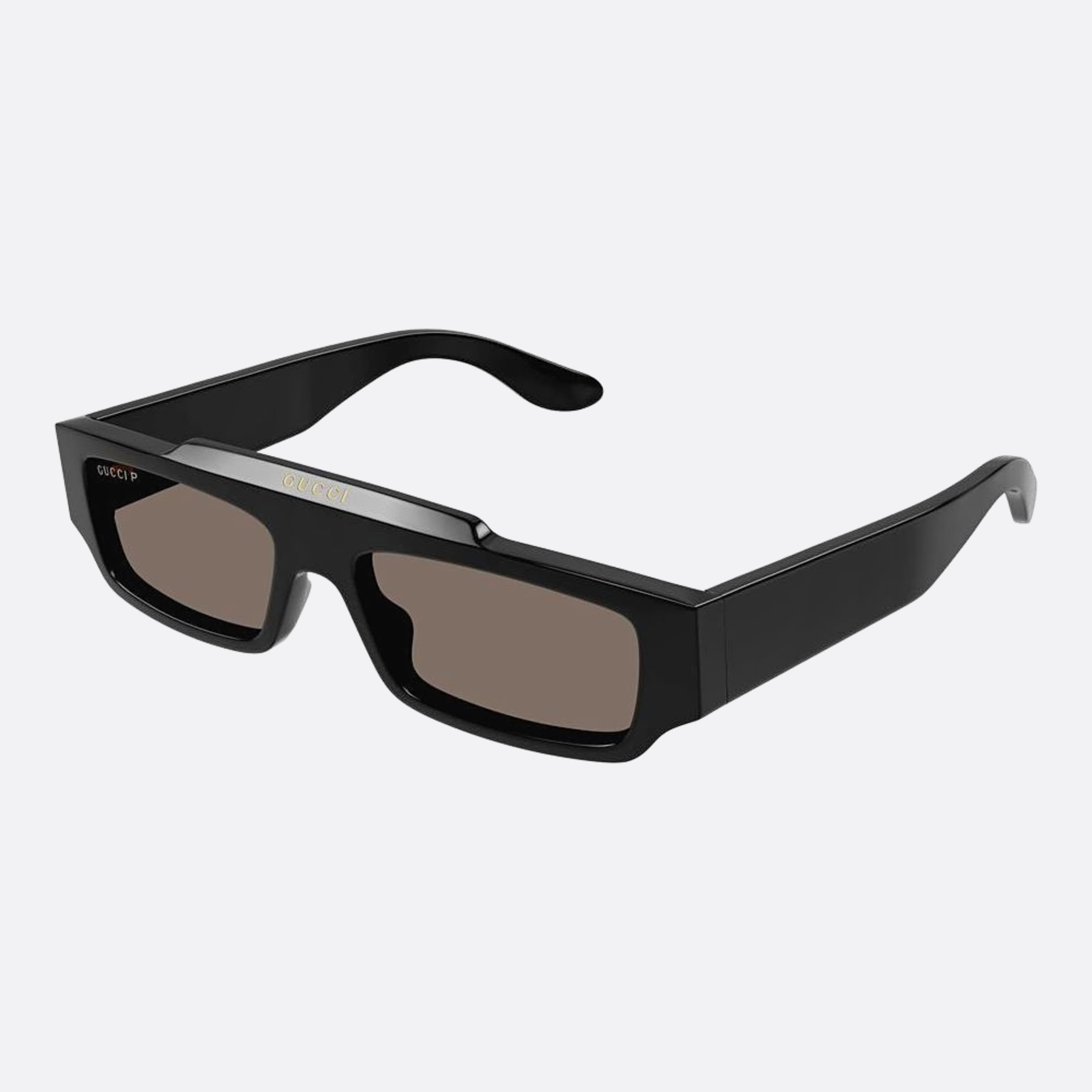 Gucci 55mm Grey Squared Polarized Man Sunglasses - Side View