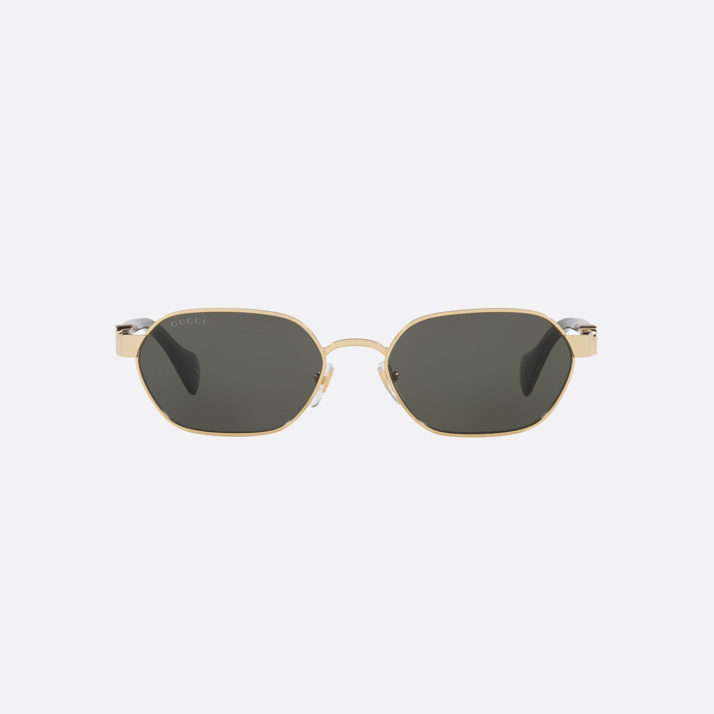 Gucci 56mm Gold Oval Woman Sunglasses - Side View