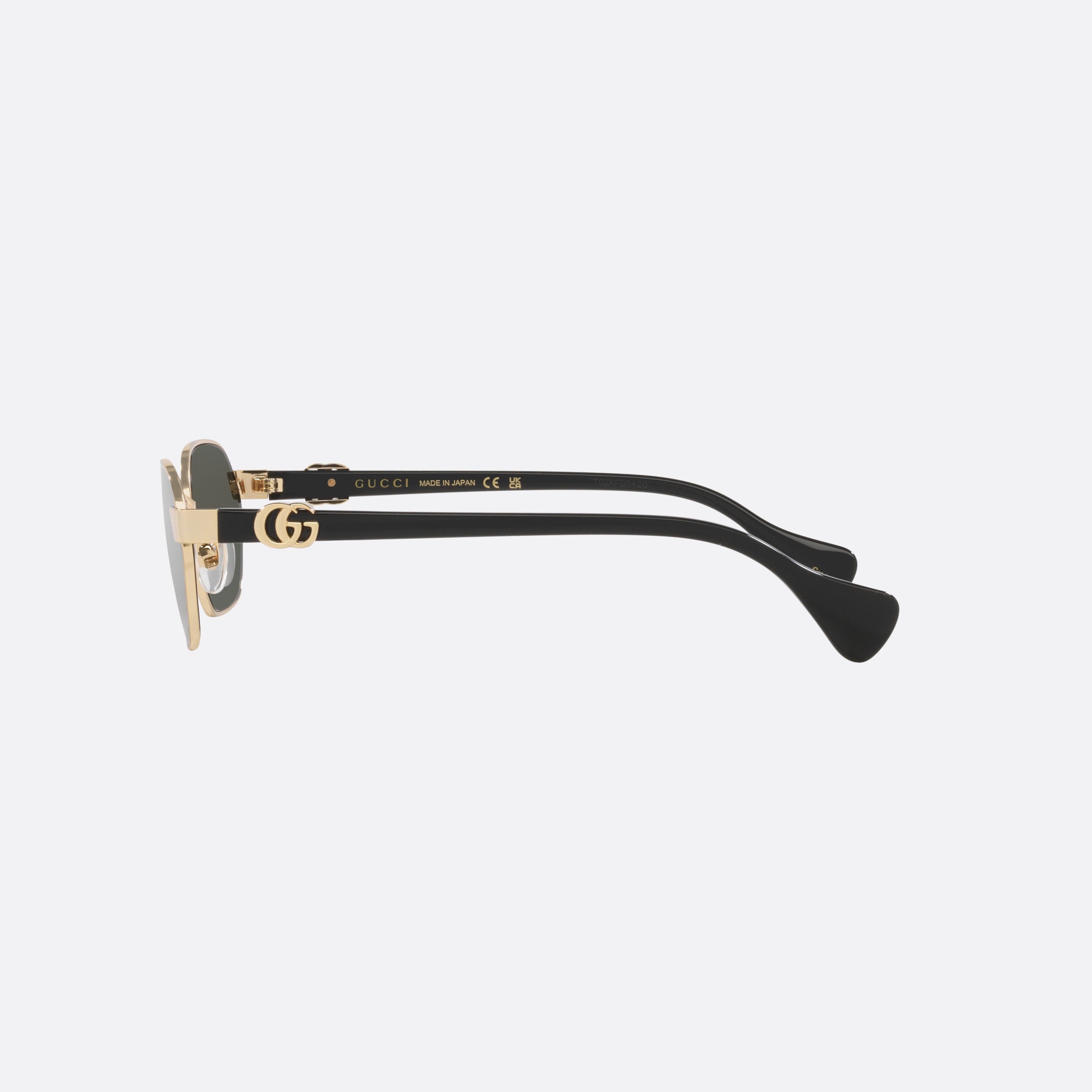 Gucci 56mm Gold Oval Woman Sunglasses - Detail View