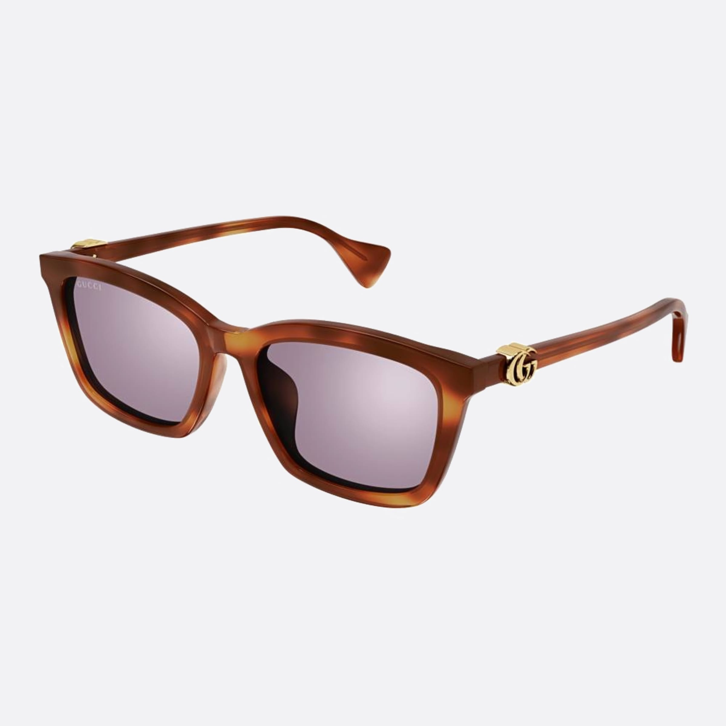 Gucci 55mm Gg1596sk Havana Squared Woman Sunglasses - Side View