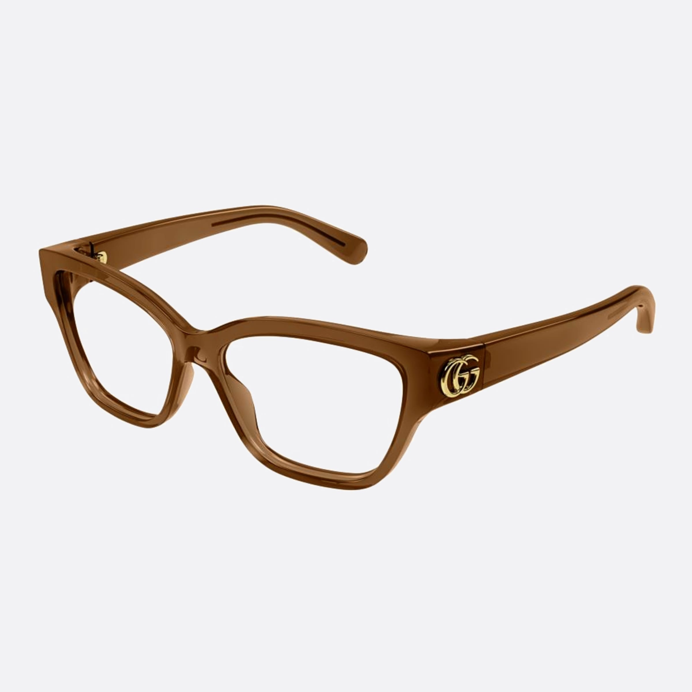 Gucci 53mm Brown Cat Eye Woman Eyeglasses - Side View