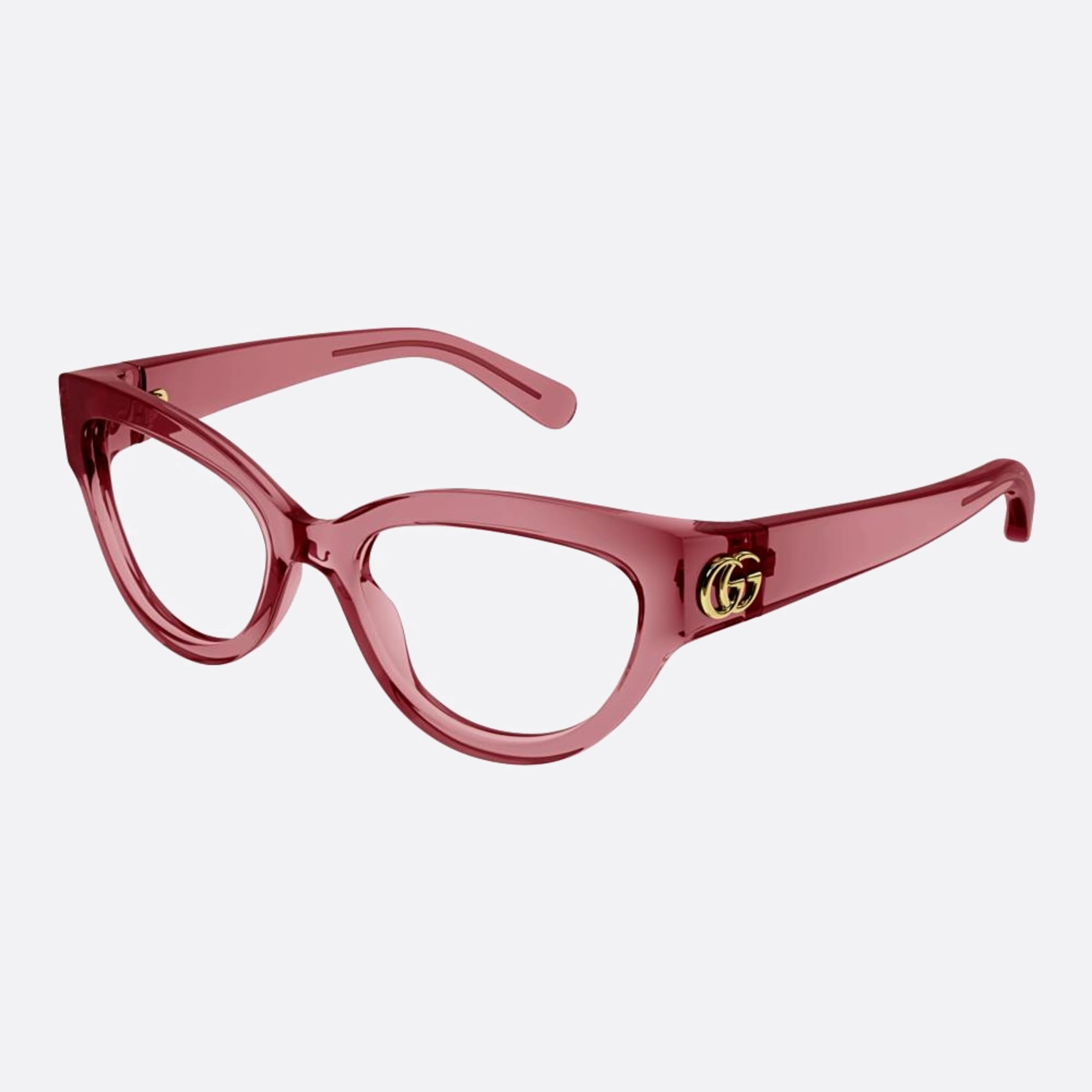 Gucci 51mm Pink Cat Eye Woman Eyeglasses - Side View