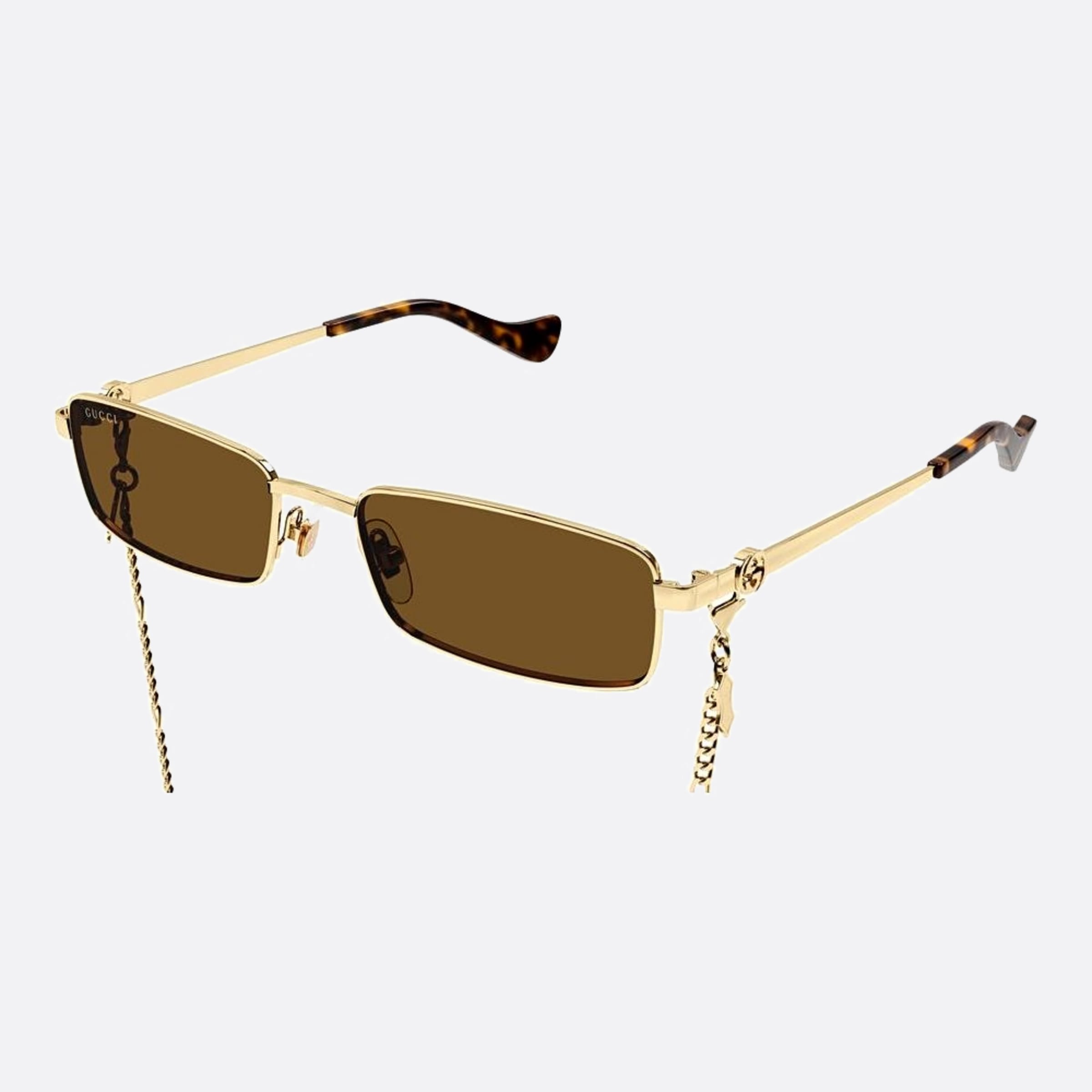 Gucci 56mm Ase Gold Squared Woman Sunglasses - Side View