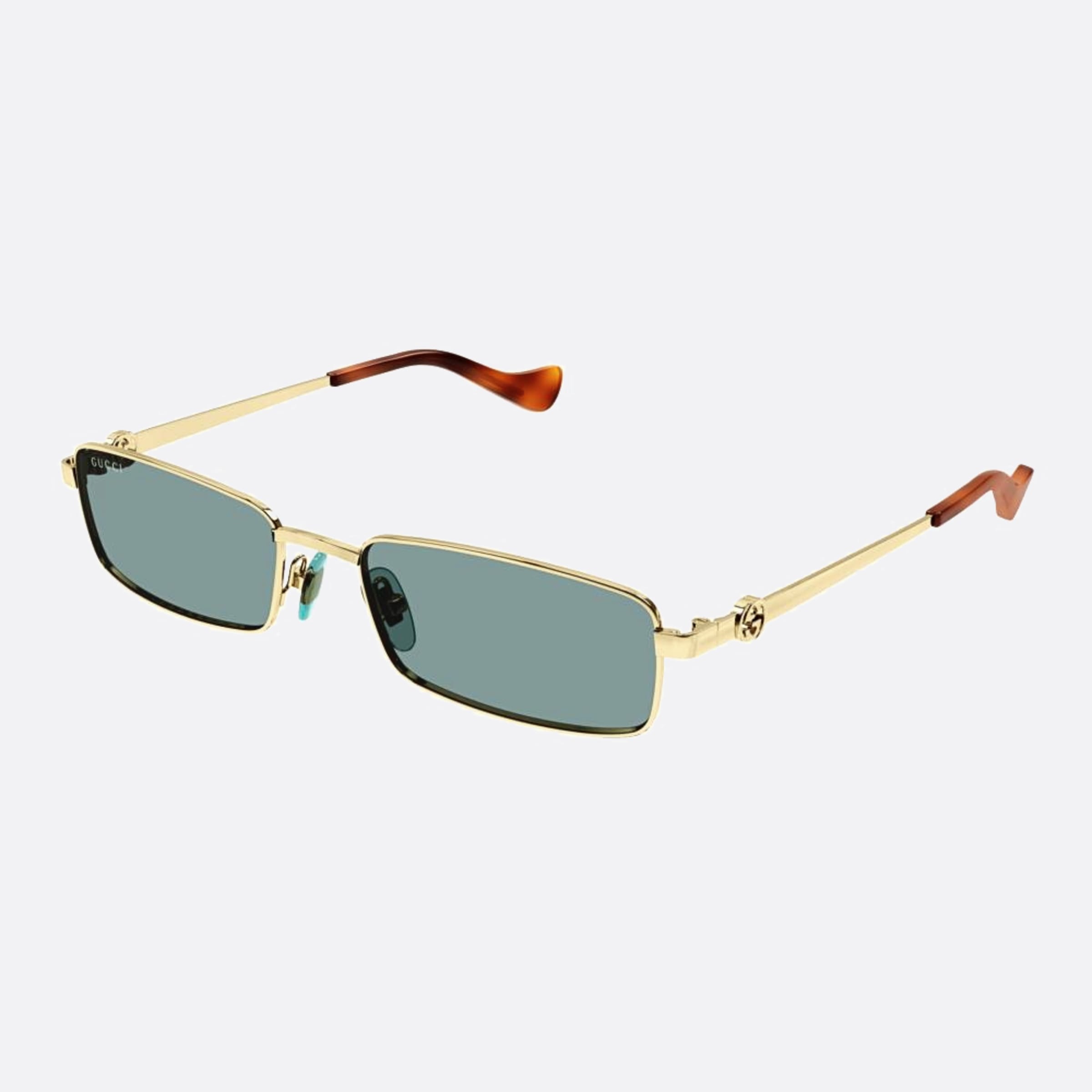 Gucci 56mm Gold Squared Woman Sunglasses - Side View
