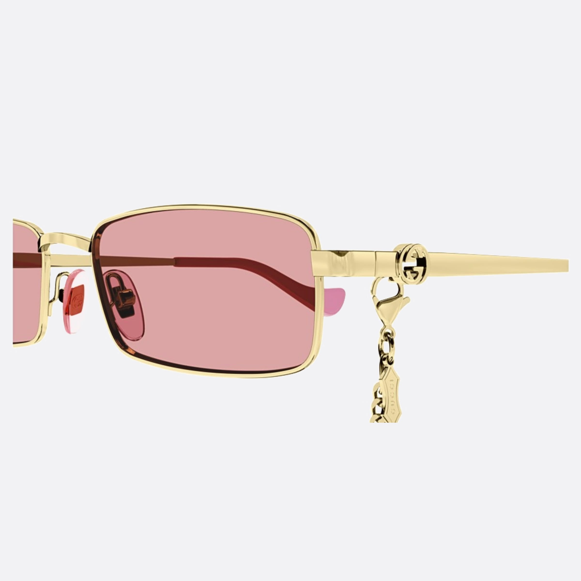 Gucci 56mm Gold Squared Woman Sunglasses - Detail View