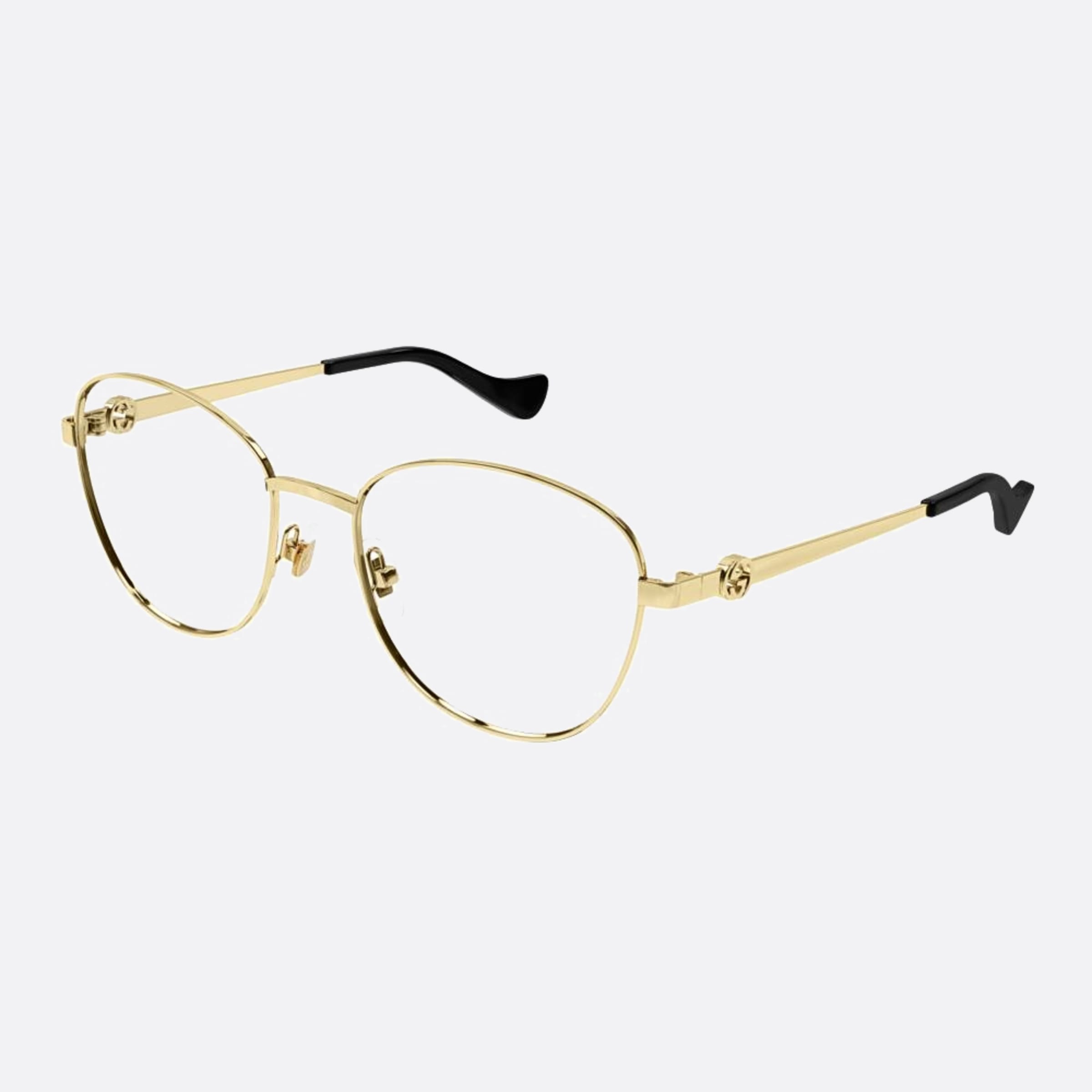Gucci 54mm Black Round Woman Eyeglasses - Side View