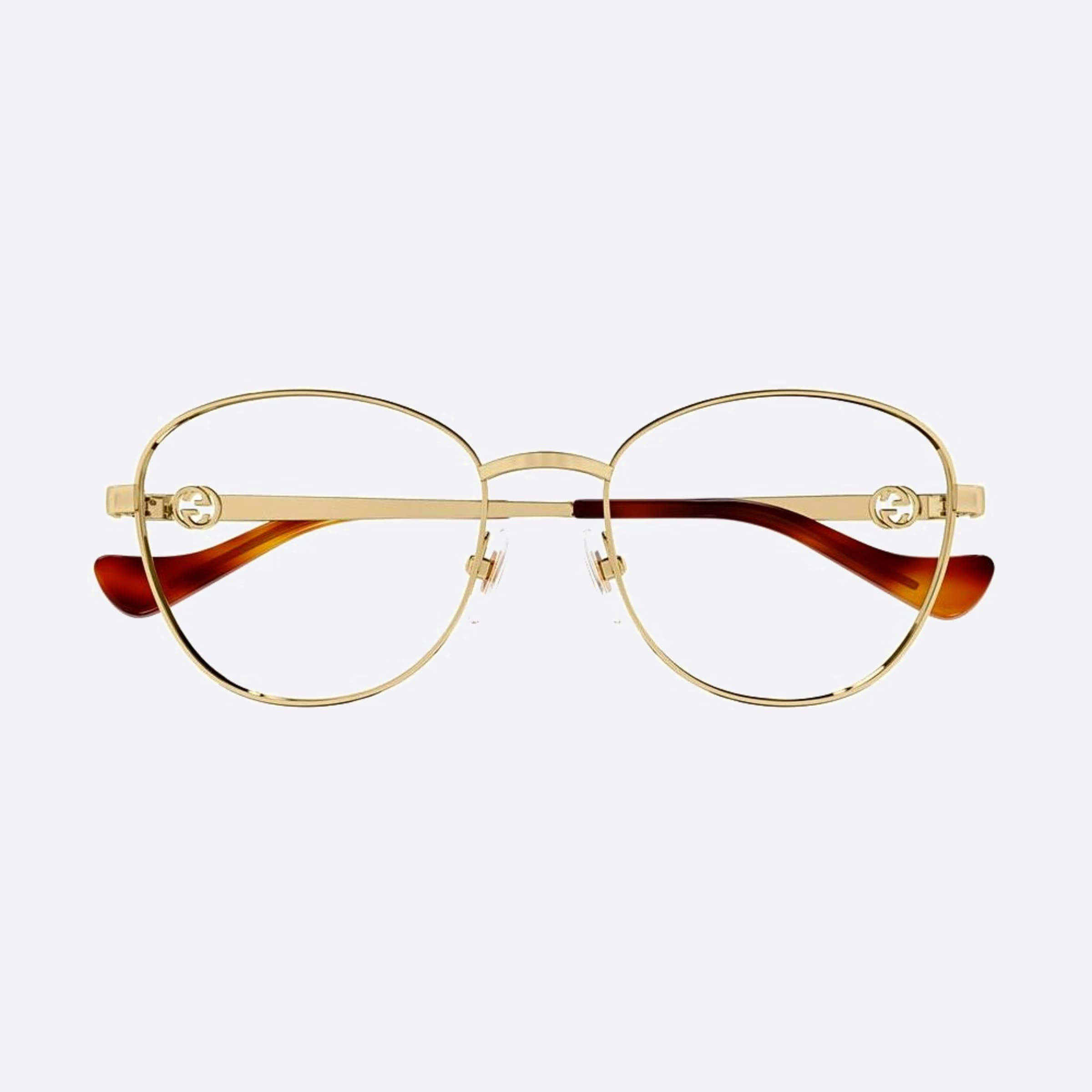 Gucci 54mm Havana Round Woman Eyeglasses - Detail View