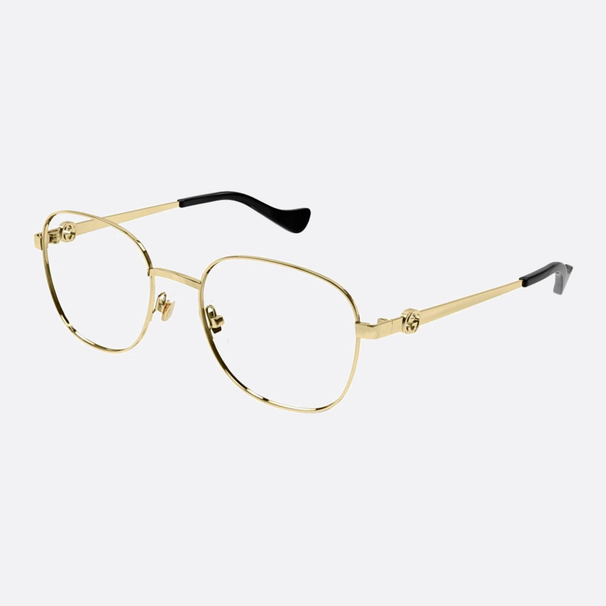 Gucci 53mm Gold Round Woman Eyeglasses - Side View