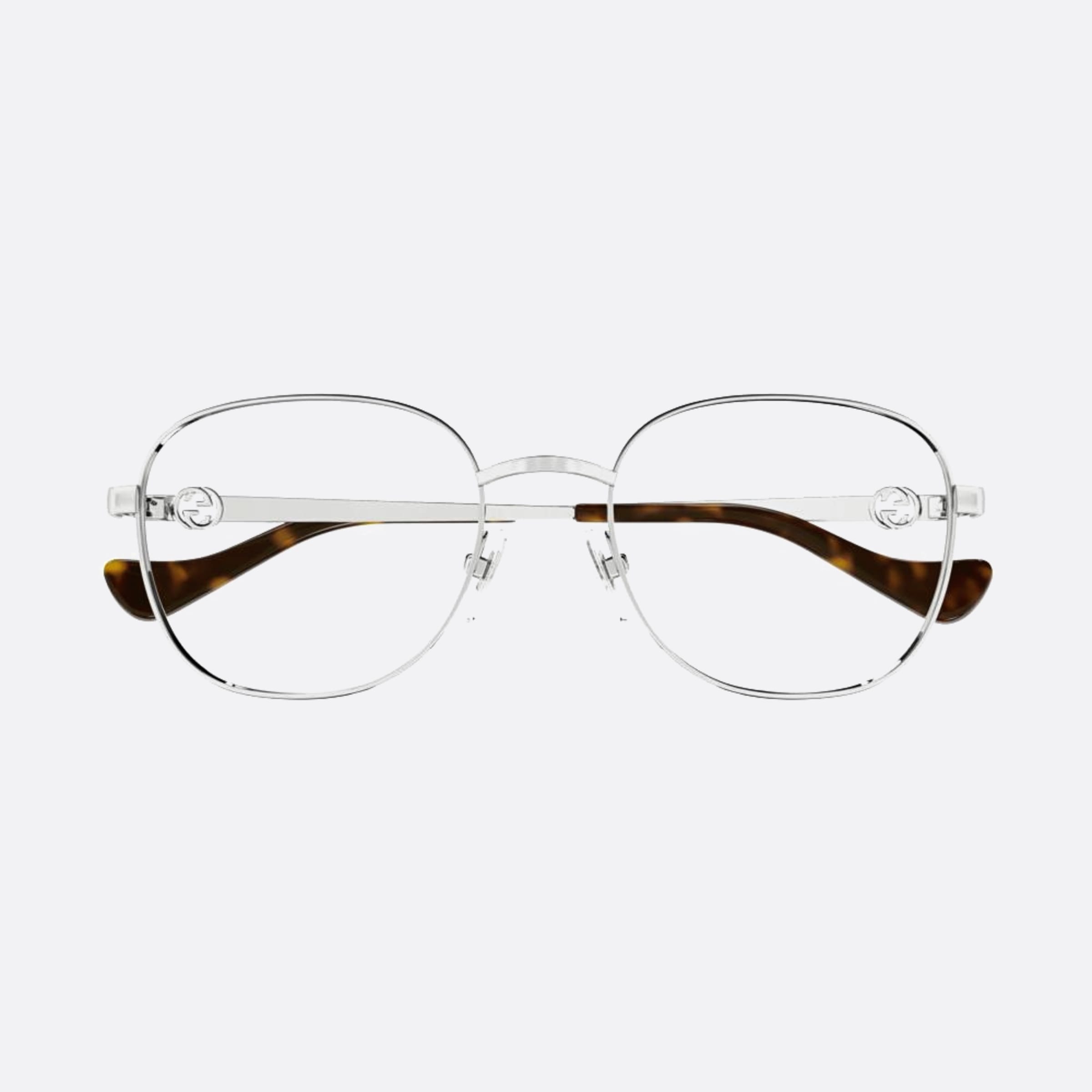 Gucci 53mm Silver Round Woman Eyeglasses - Main View