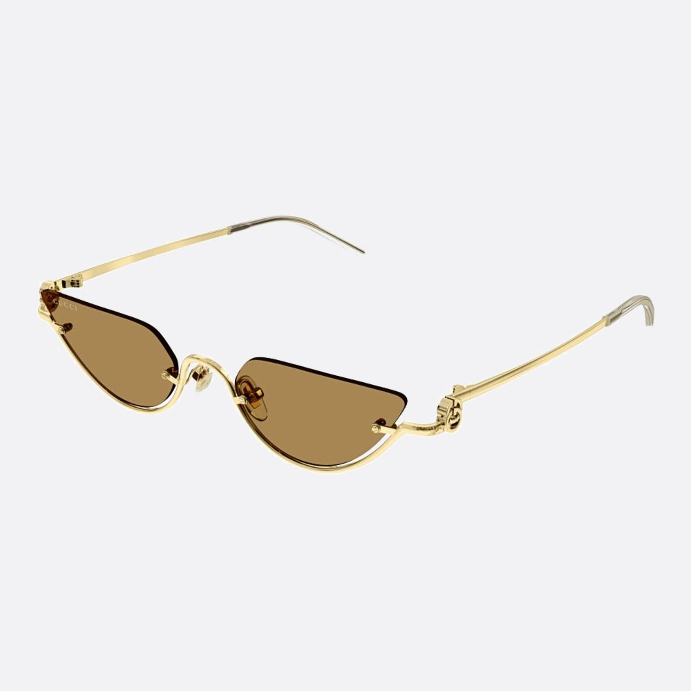 Gucci 53mm Ase Gold Cat Eye Woman Sunglasses - Side View