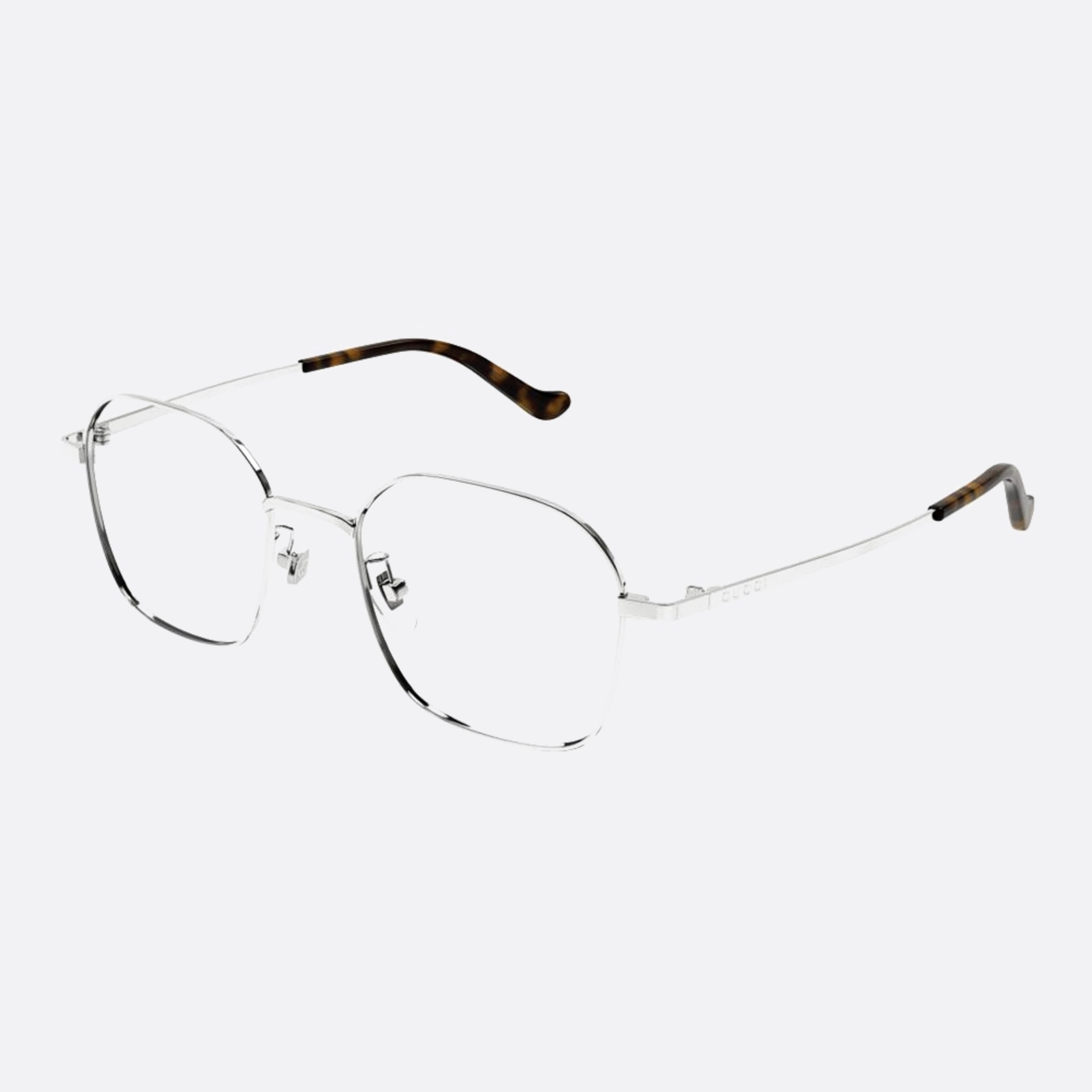 Gucci 50mm Gg1611oa Silver Round Unisex Eyeglasses - Side View