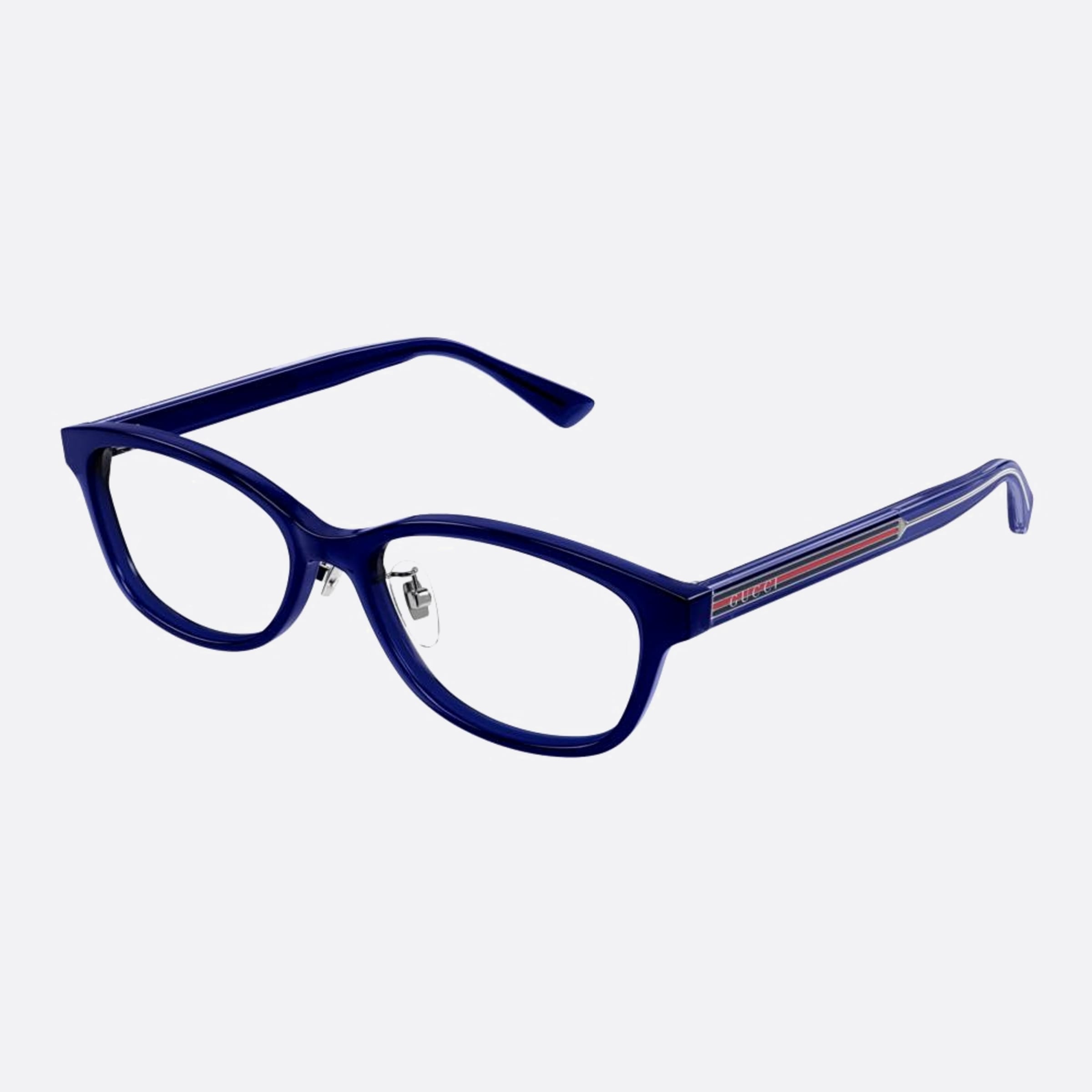 Gucci 54mm Gg1612oj Blue Round Unisex Eyeglasses - Side View