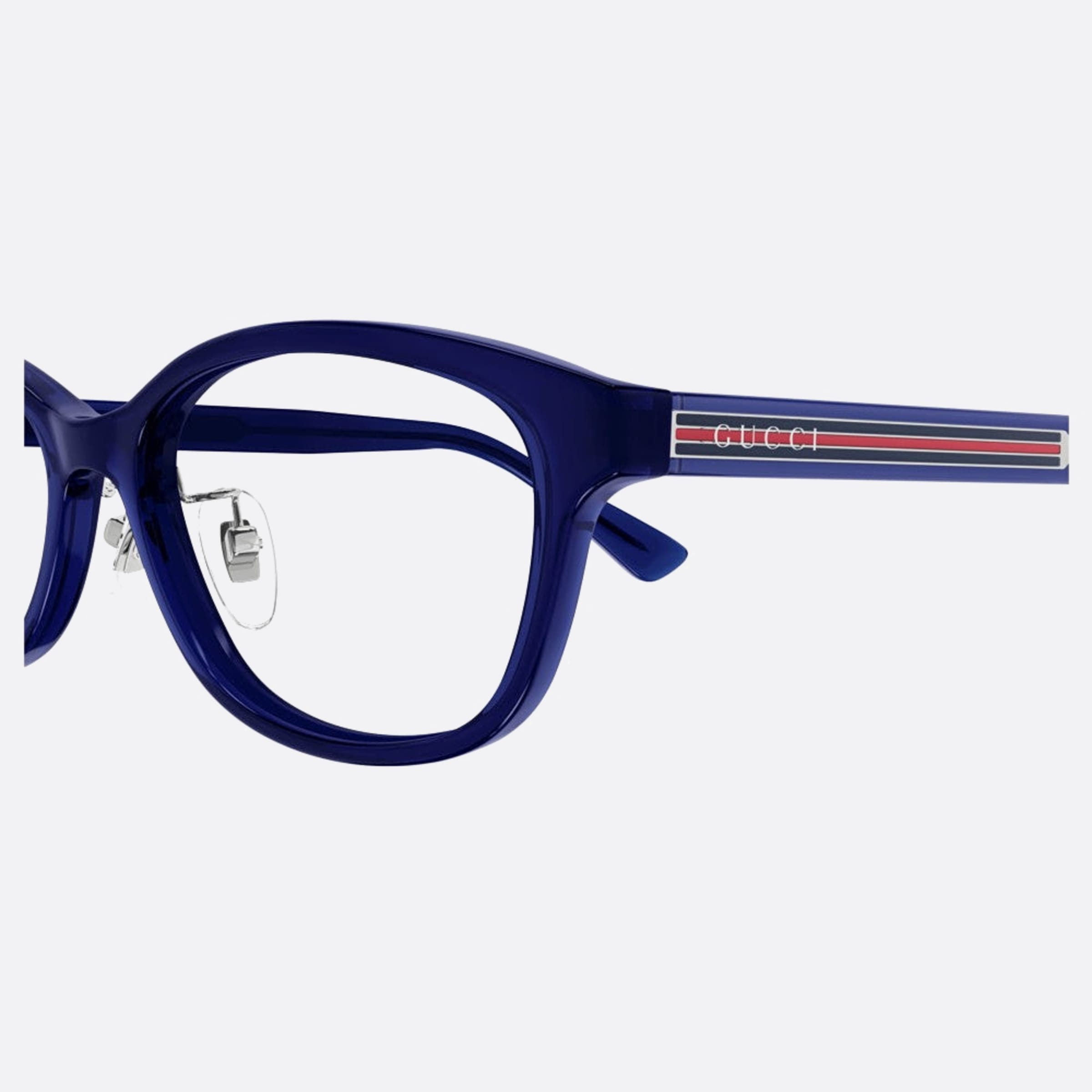 Gucci 54mm Gg1612oj Blue Round Unisex Eyeglasses - Detail View