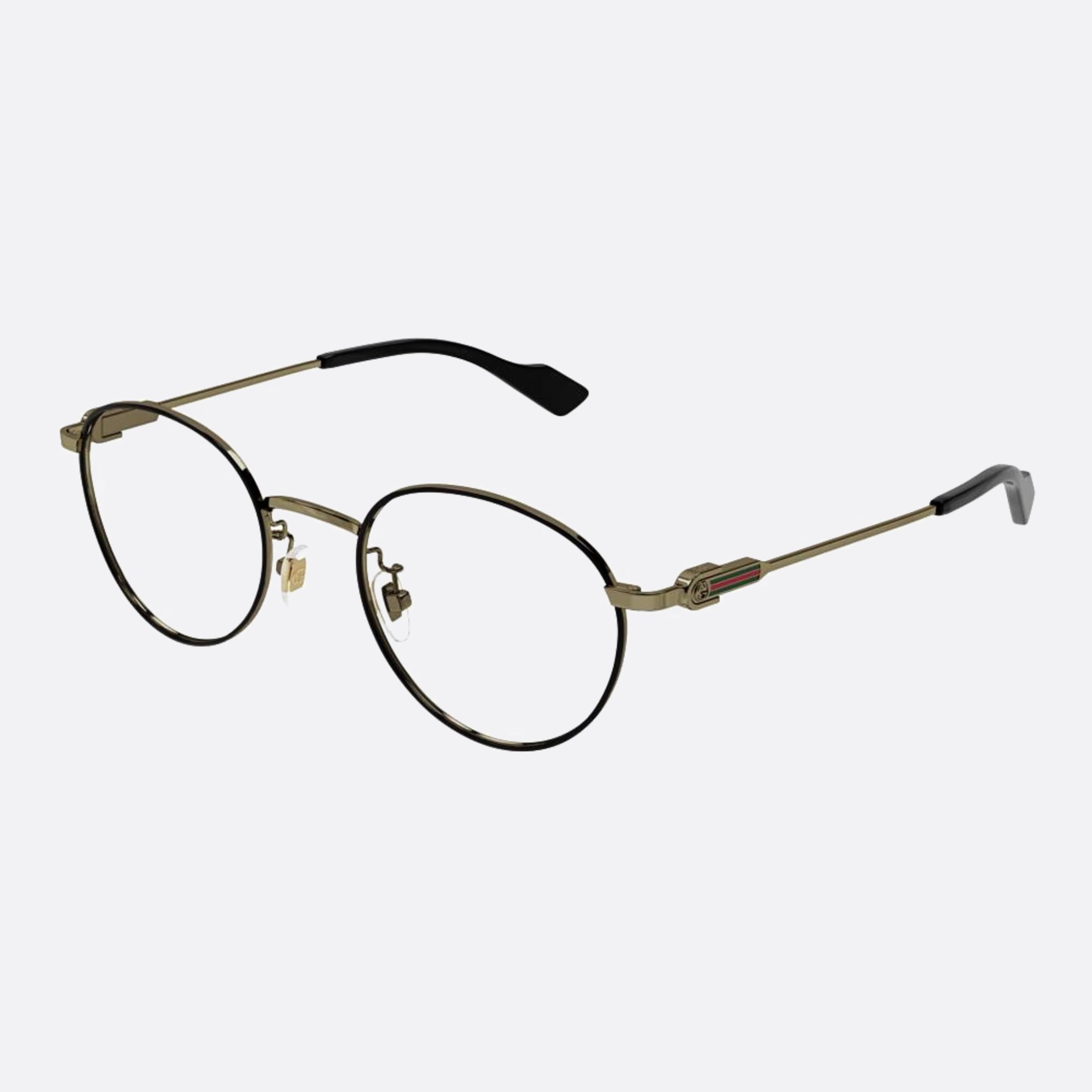 Gucci 49mm Gg1613oj Bng Ruthenium Round Women Eyeglasses - Side View