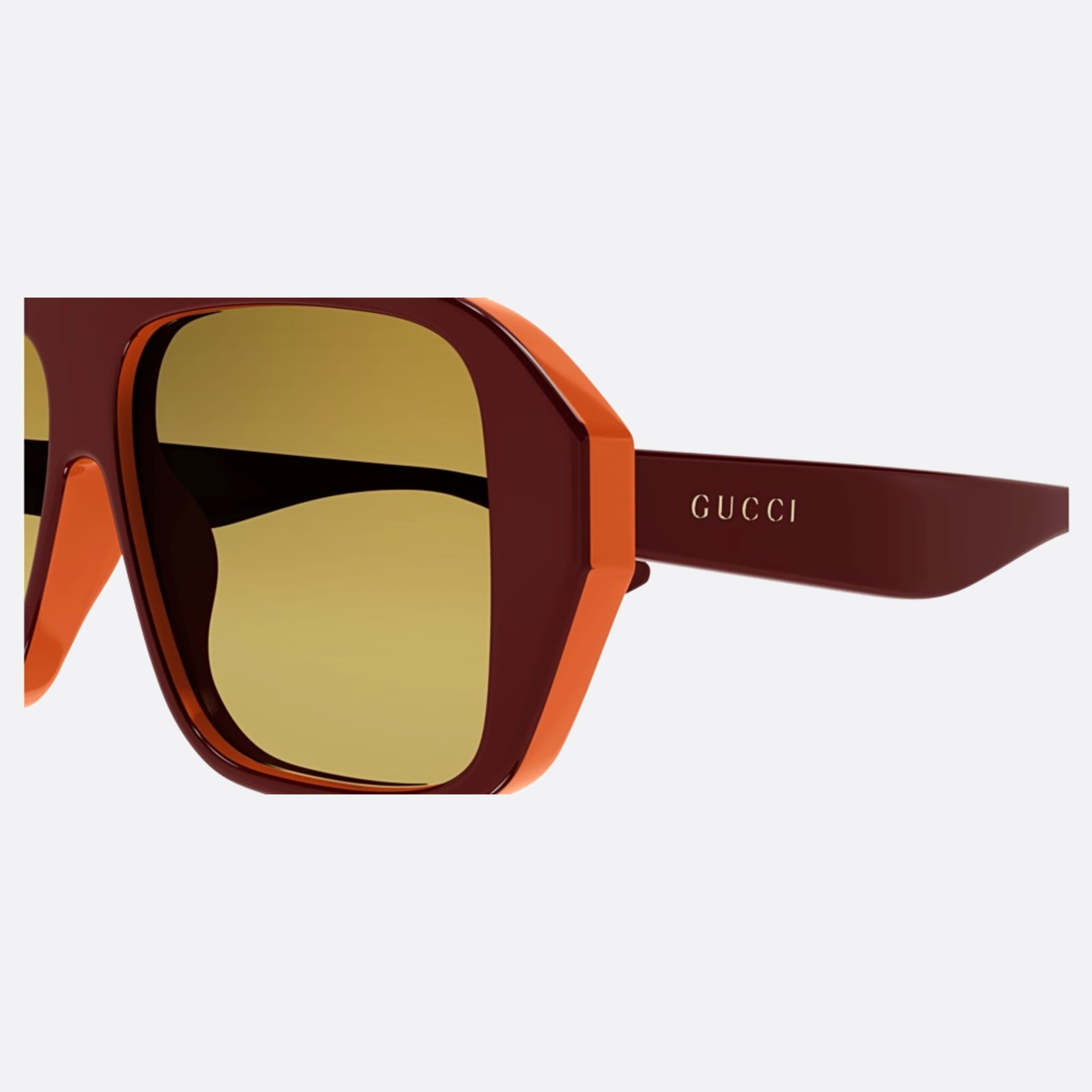 Gucci 57mm Red Pilot Man Sunglasses - Detail View