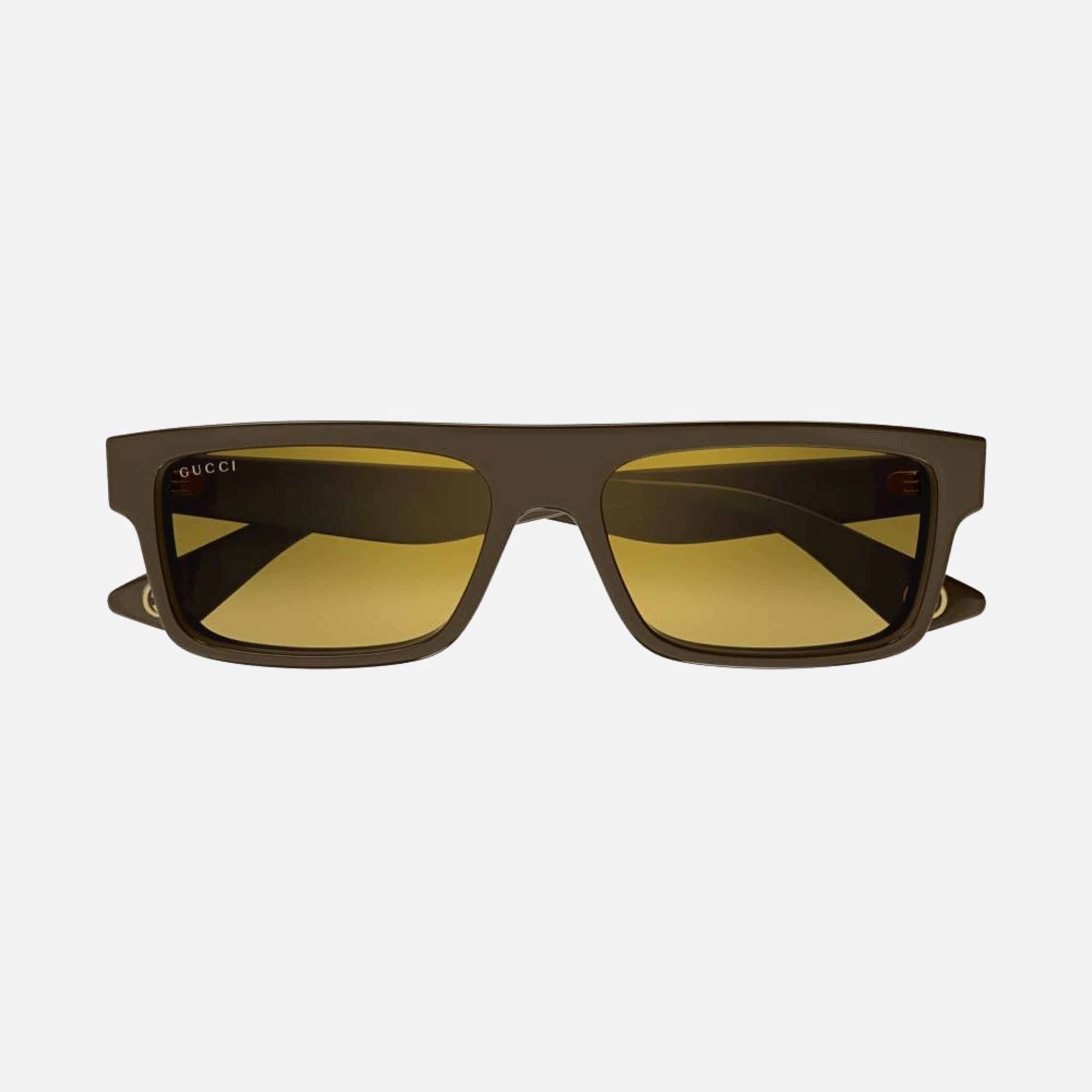 Gucci 57mm Brg Brown Squared Man Sunglasses - Main View