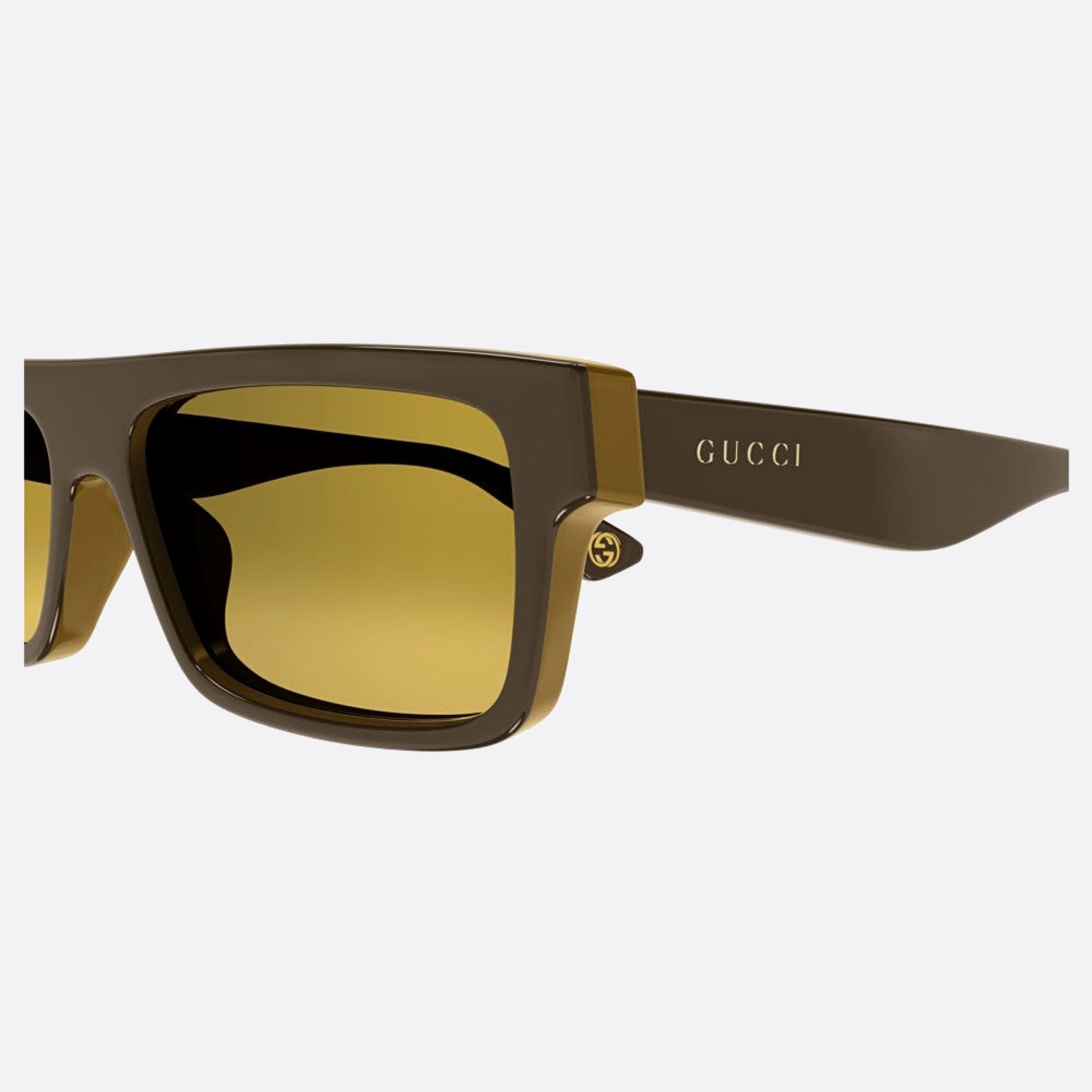 Gucci 57mm Brg Brown Squared Man Sunglasses - Detail View
